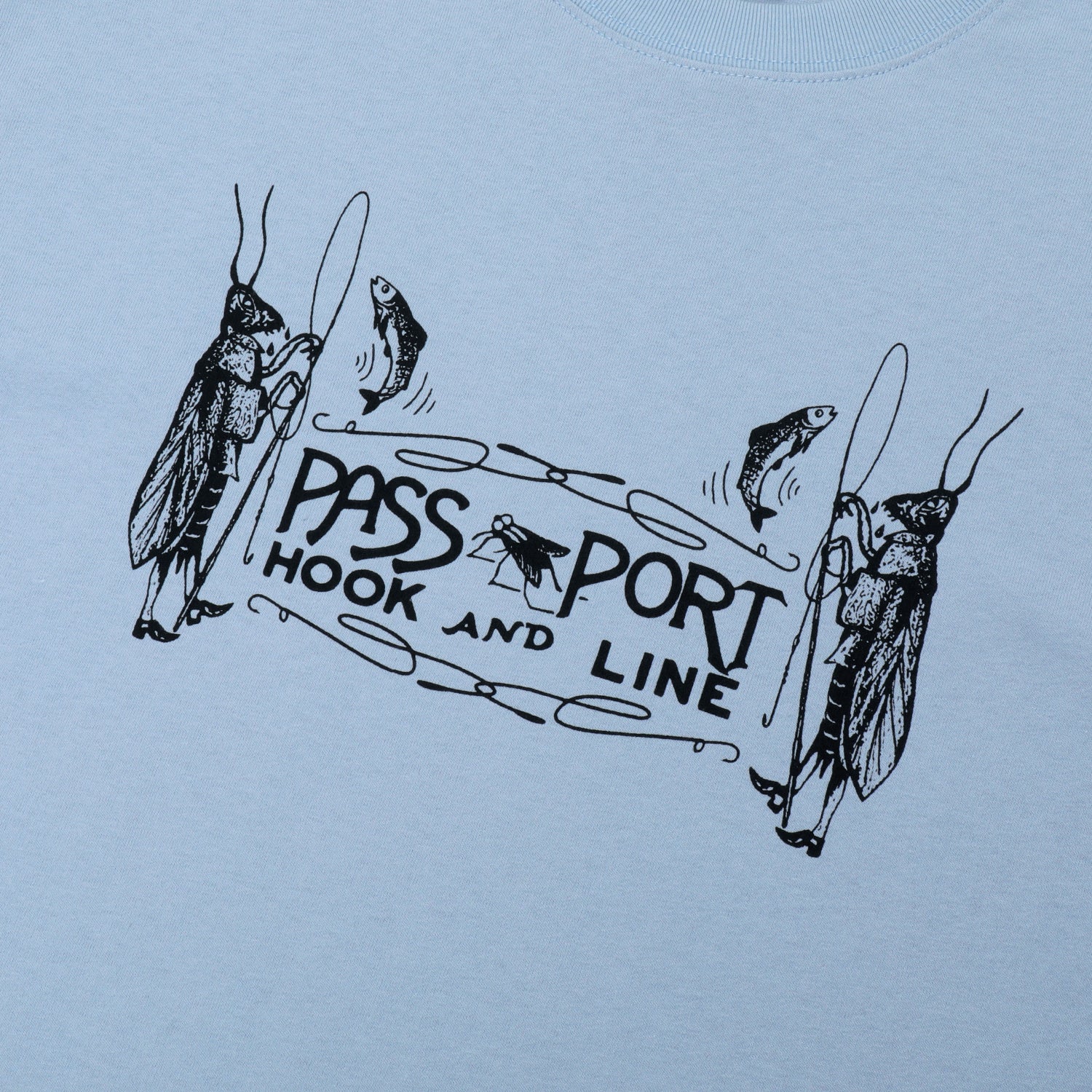 Pass~Port 'Hook & Line' T-Shirt (Stonewash Blue)