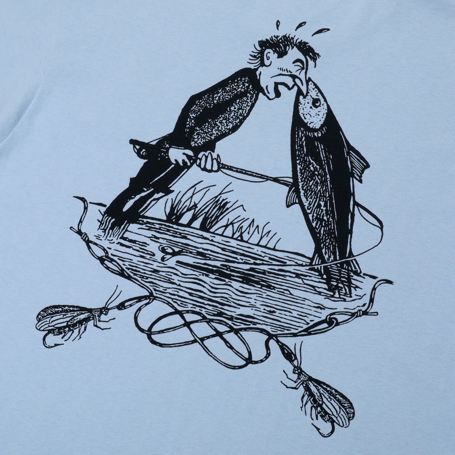 Pass~Port 'Hook & Line' T-Shirt (Stonewash Blue)