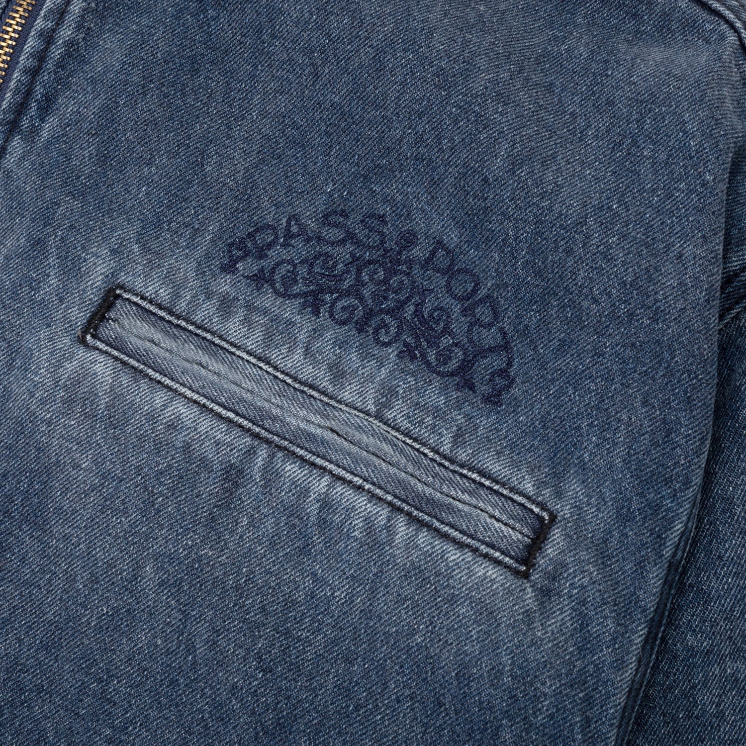 Pass~Port 'Vineyard Birds Denim Delivery' Jacket (Washed Indigo)