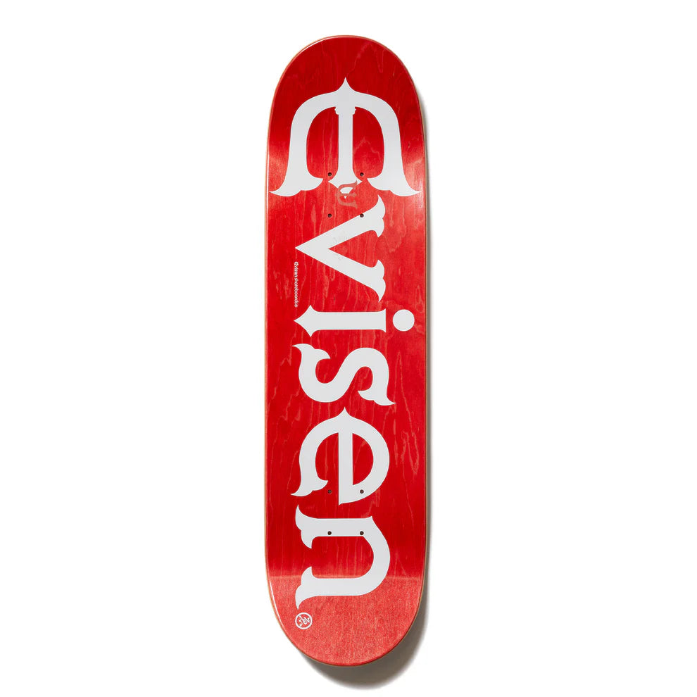 Evisen 8.5" 'Evi-Logo' Deck (White/Red)