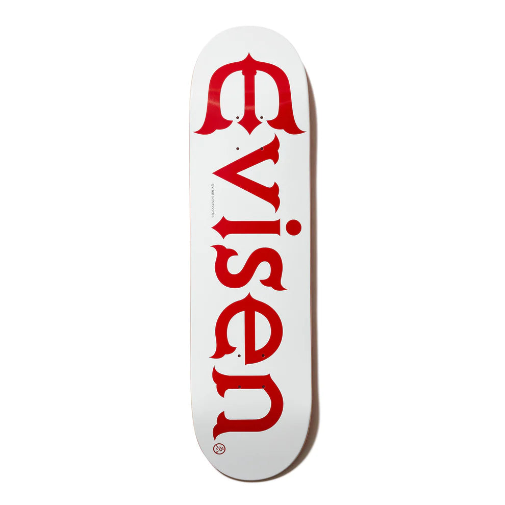 Evisen 8.5" 'Evi-Logo' Deck (White/Red)
