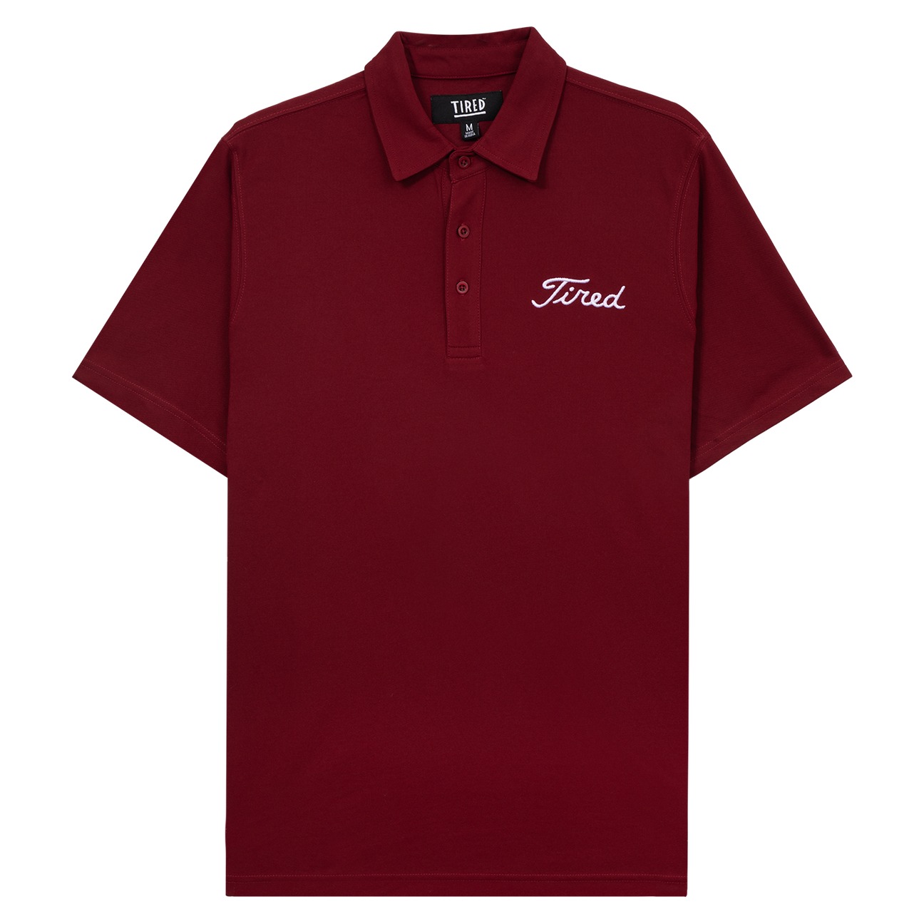 Tired Skateboards "Golf" Polo T-Shirt (Burgundy)