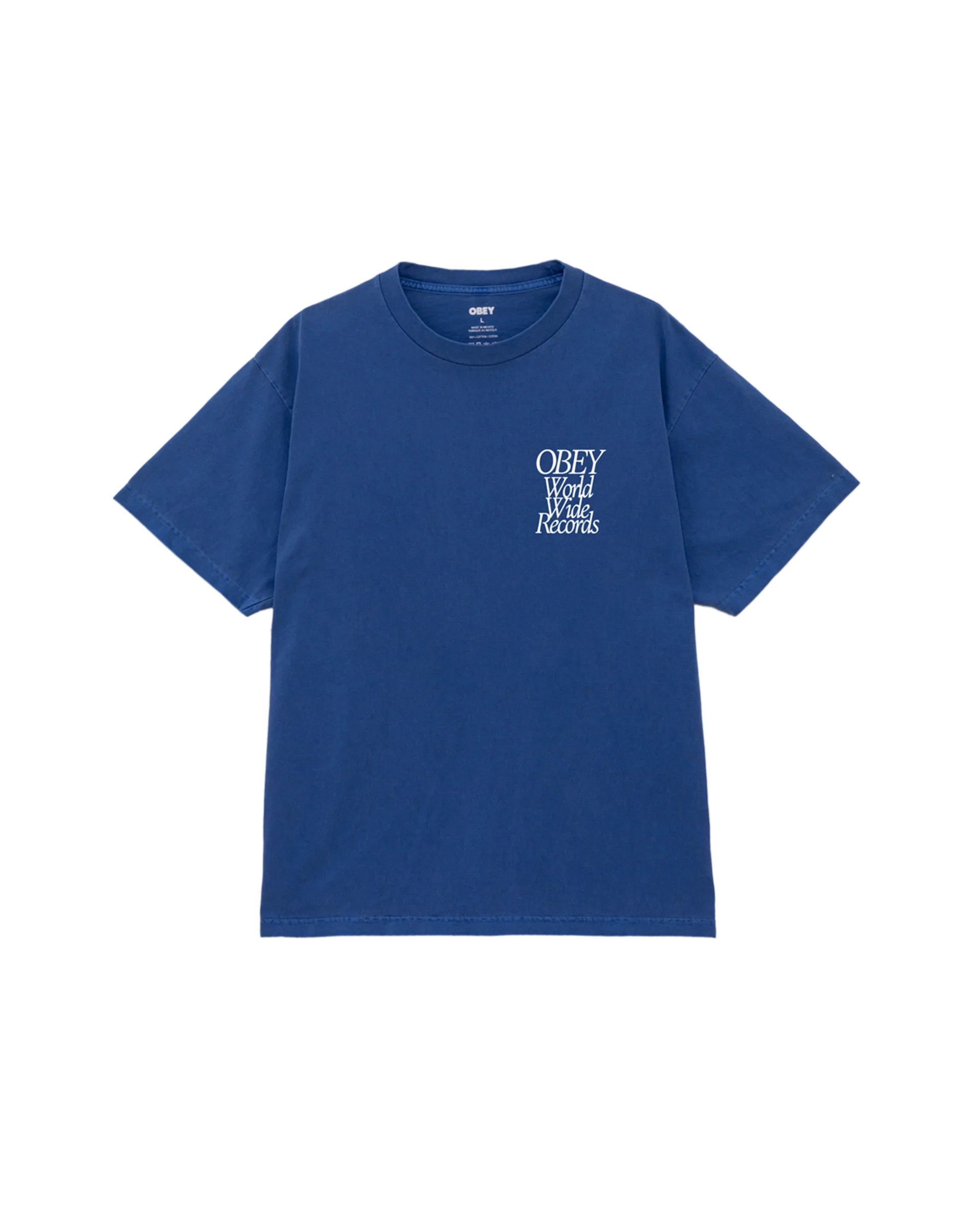 OBEY 'Records Pigment Box' T-Shirt (Pigment Electric Indigo)