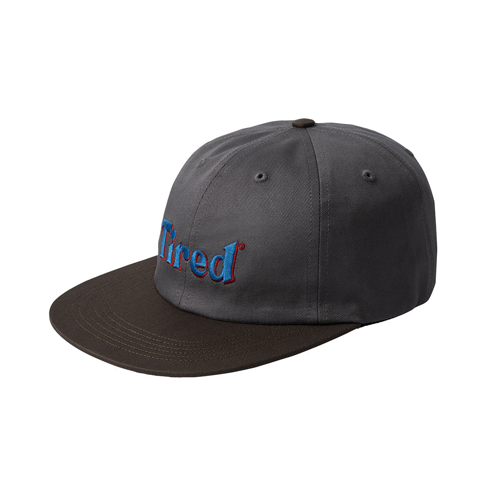 Tired Skateboards 'Two Tone Logo' 6 Panel Cap (Grey/Brown)