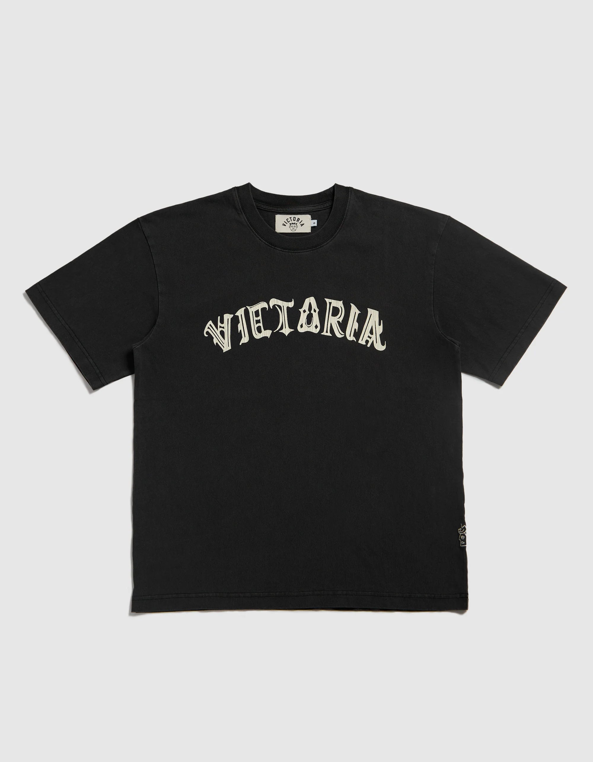 VICTORIA 'Hand-Drawn Gothic' T-Shirt (Washed Black)