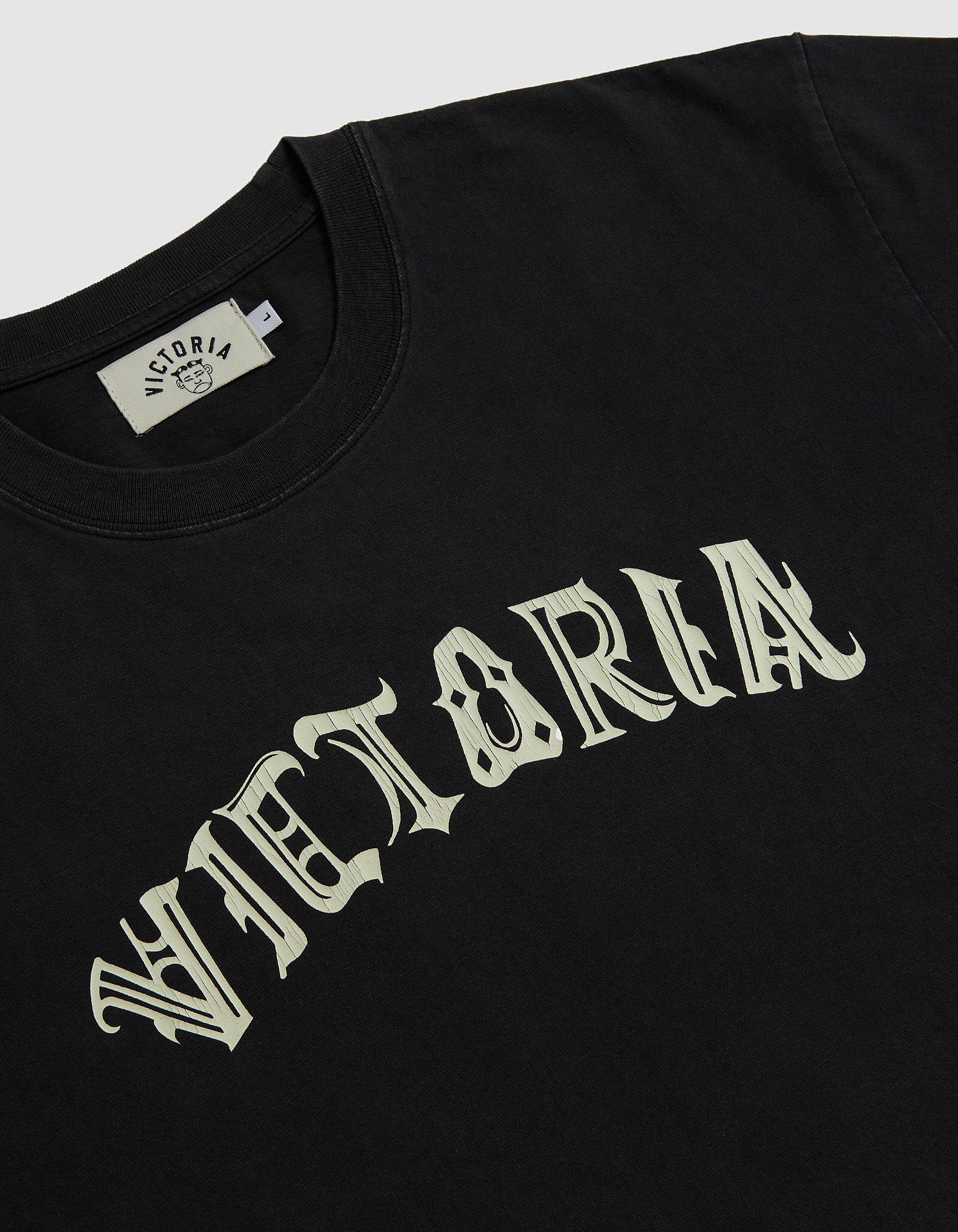 VICTORIA 'Hand-Drawn Gothic' T-Shirt (Washed Black)