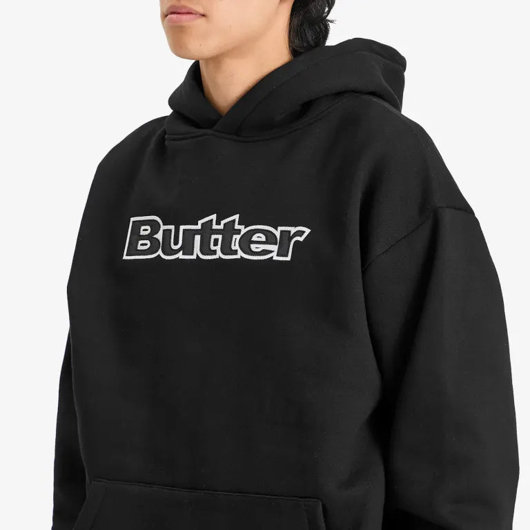 Butter Goods 'Satin Logo Applique' Pullover Hoodie (Black)