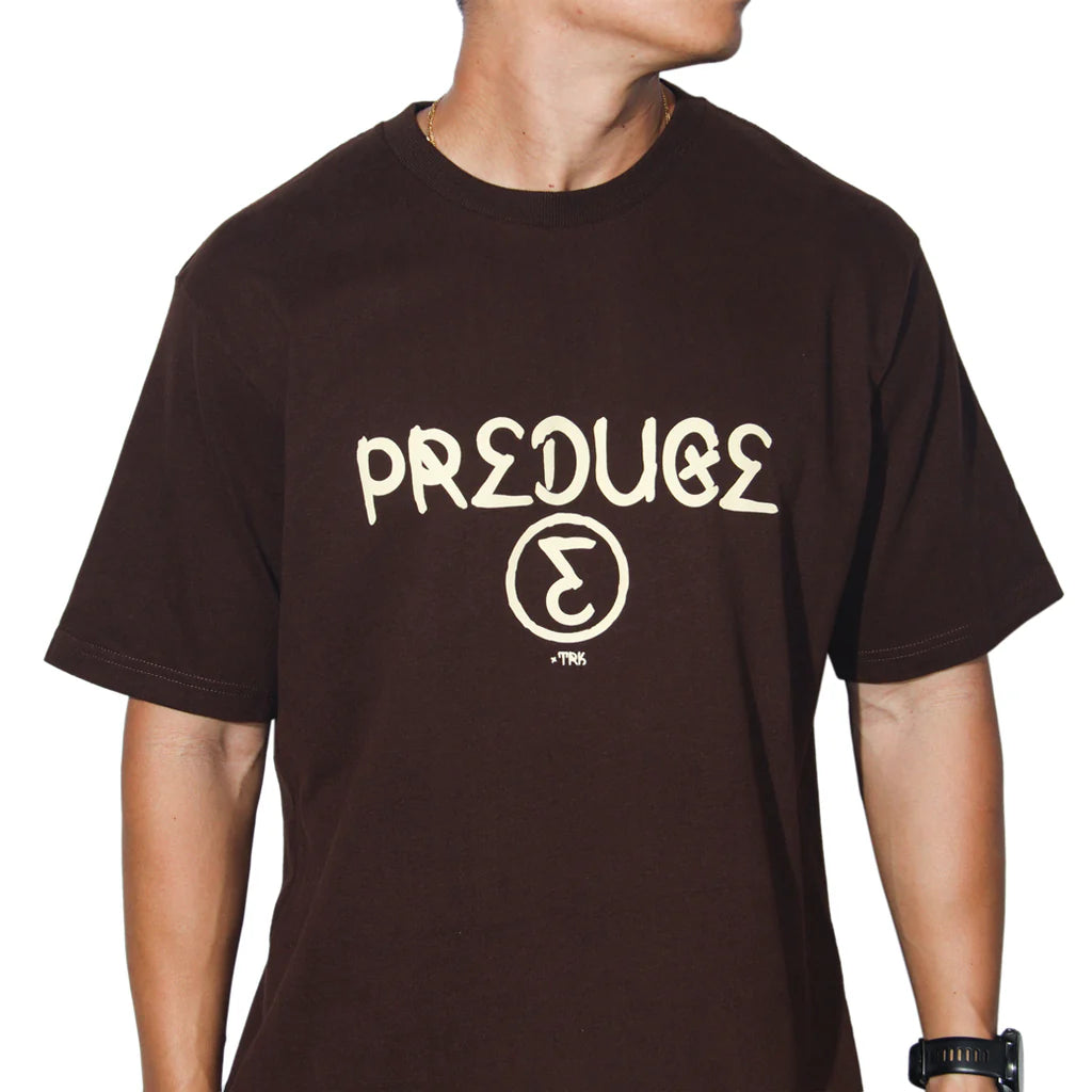 Preduce Skateboards 'TRK Logo' T-Shirt (Chocolate/Wheat)