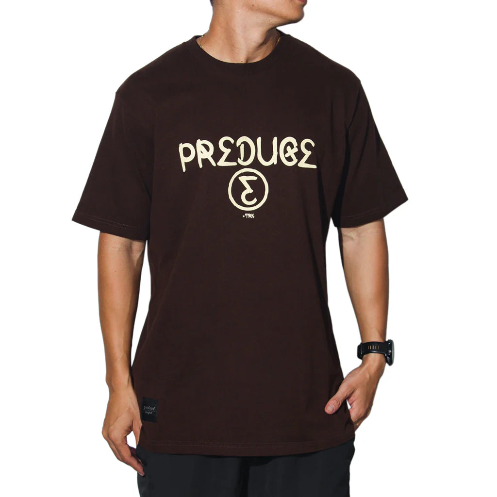 Preduce Skateboards 'TRK Logo' T-Shirt (Chocolate/Wheat)