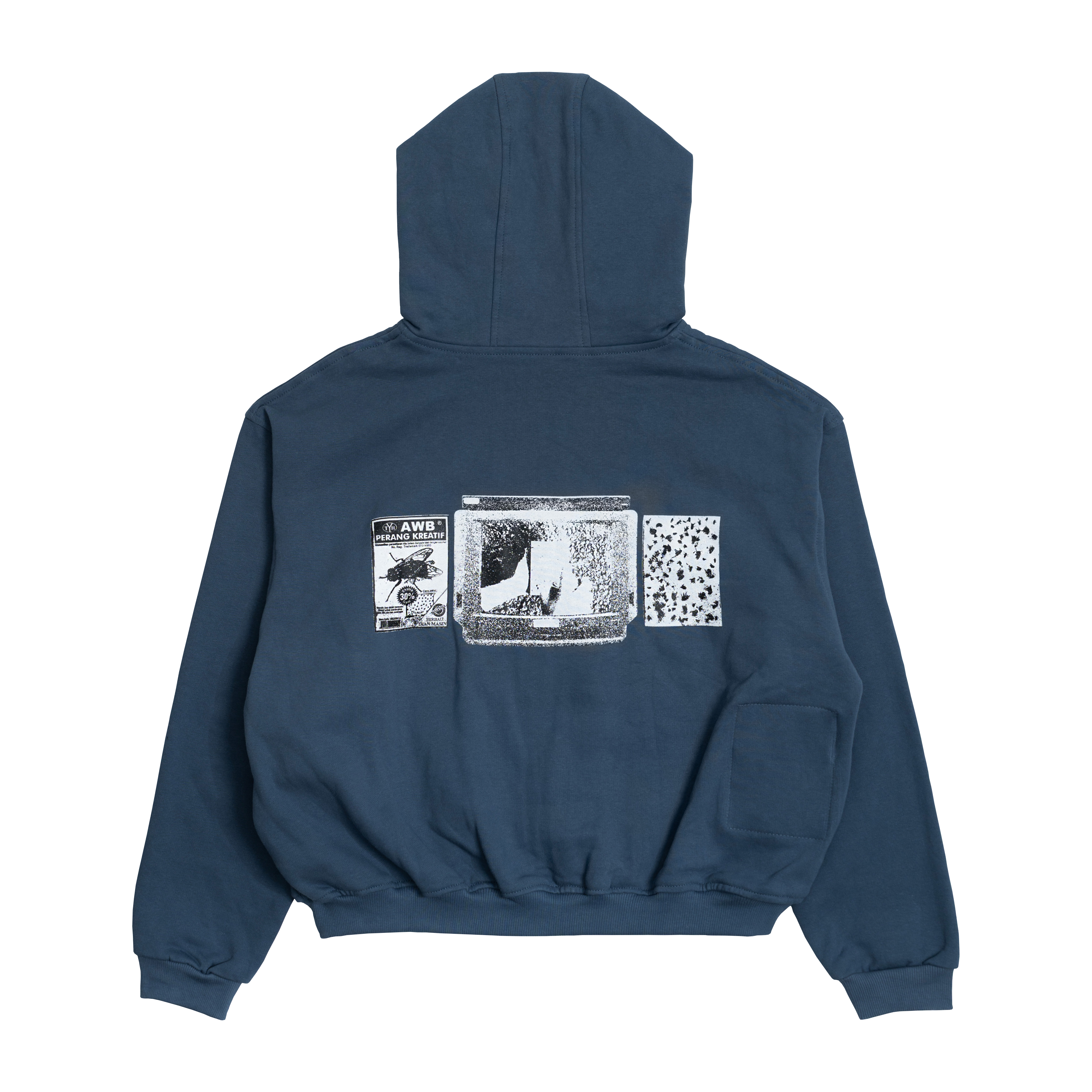 TY 'Creative War' Zip-Up Hoodie (Dusty Blue)