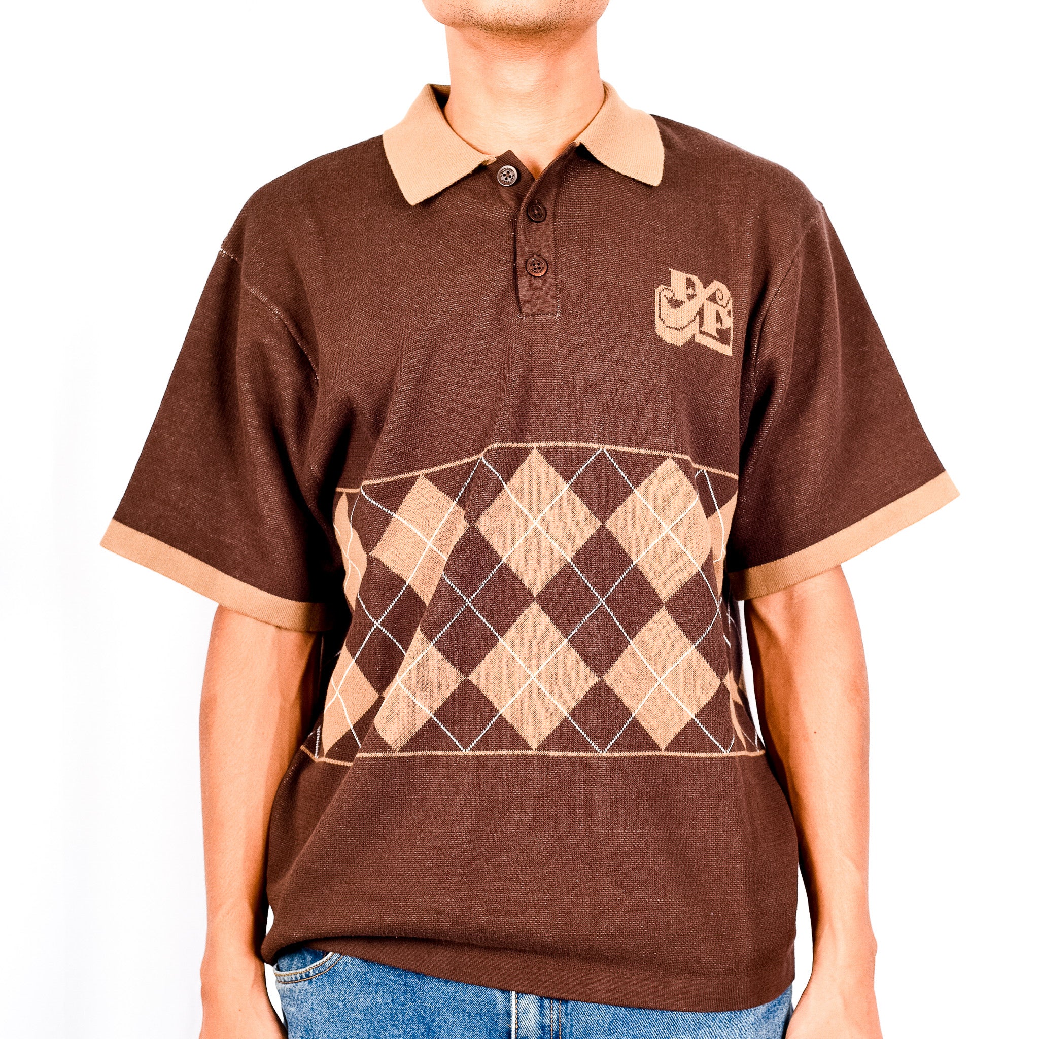 Pass~Port 'Tilde Stamp Knit' Polo (Choc)
