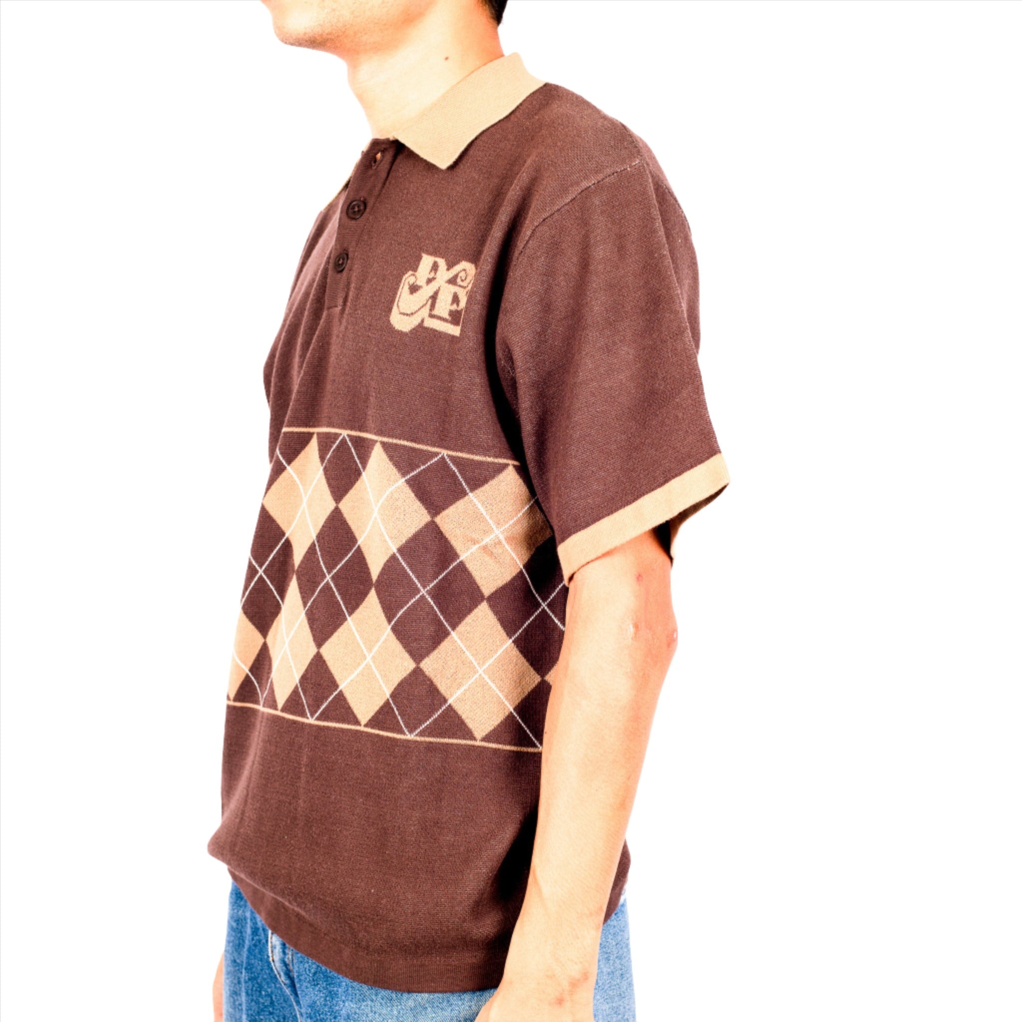 Pass~Port 'Tilde Stamp Knit' Polo (Choc)