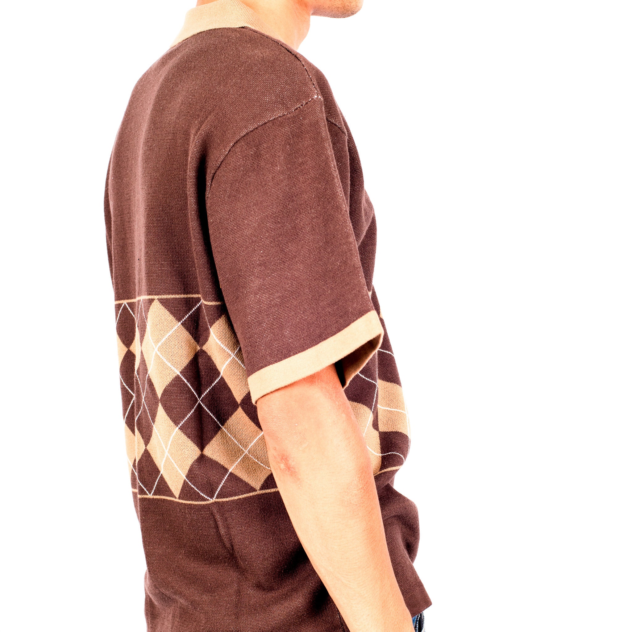 Pass~Port 'Tilde Stamp Knit' Polo (Choc)
