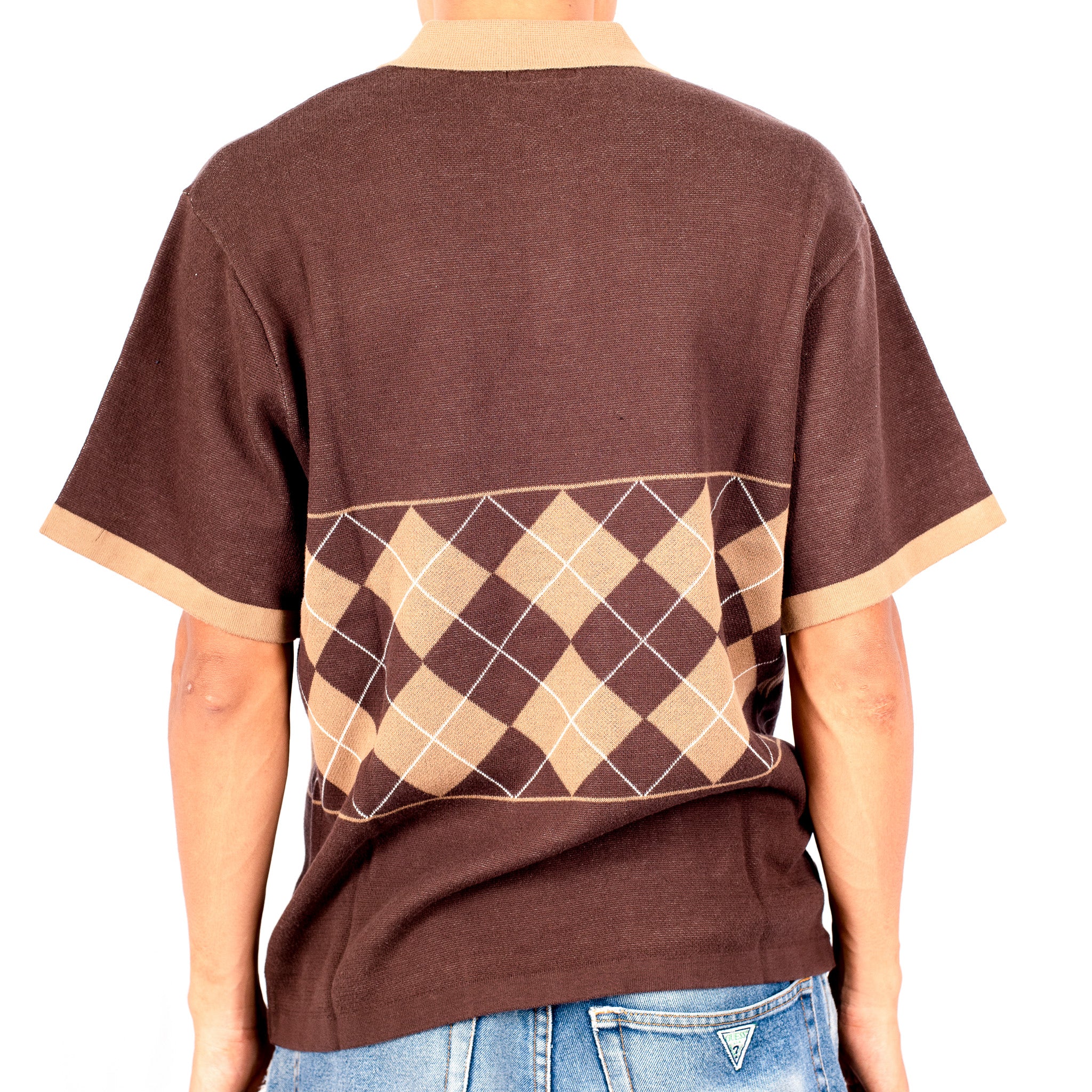 Pass~Port 'Tilde Stamp Knit' Polo (Choc)