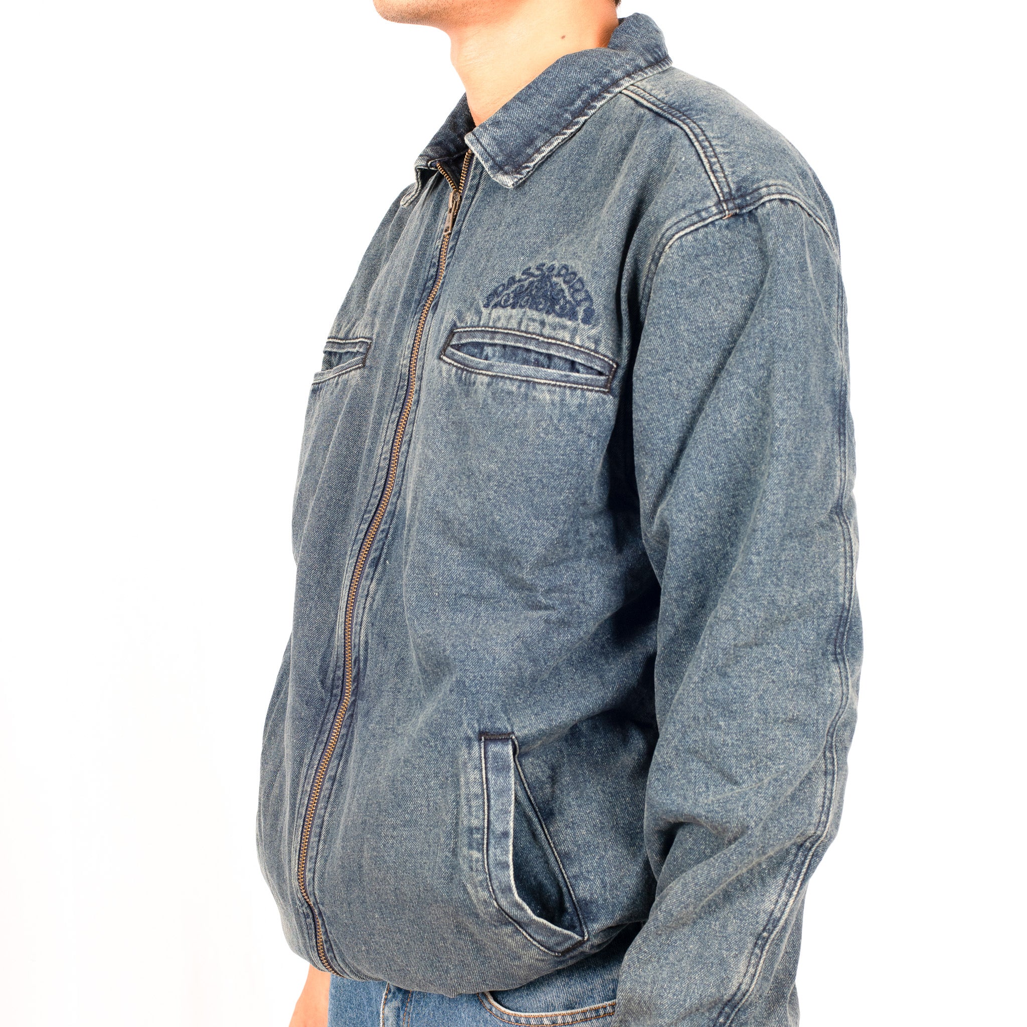 Pass~Port 'Vineyard Birds Denim Delivery' Jacket (Washed Indigo)