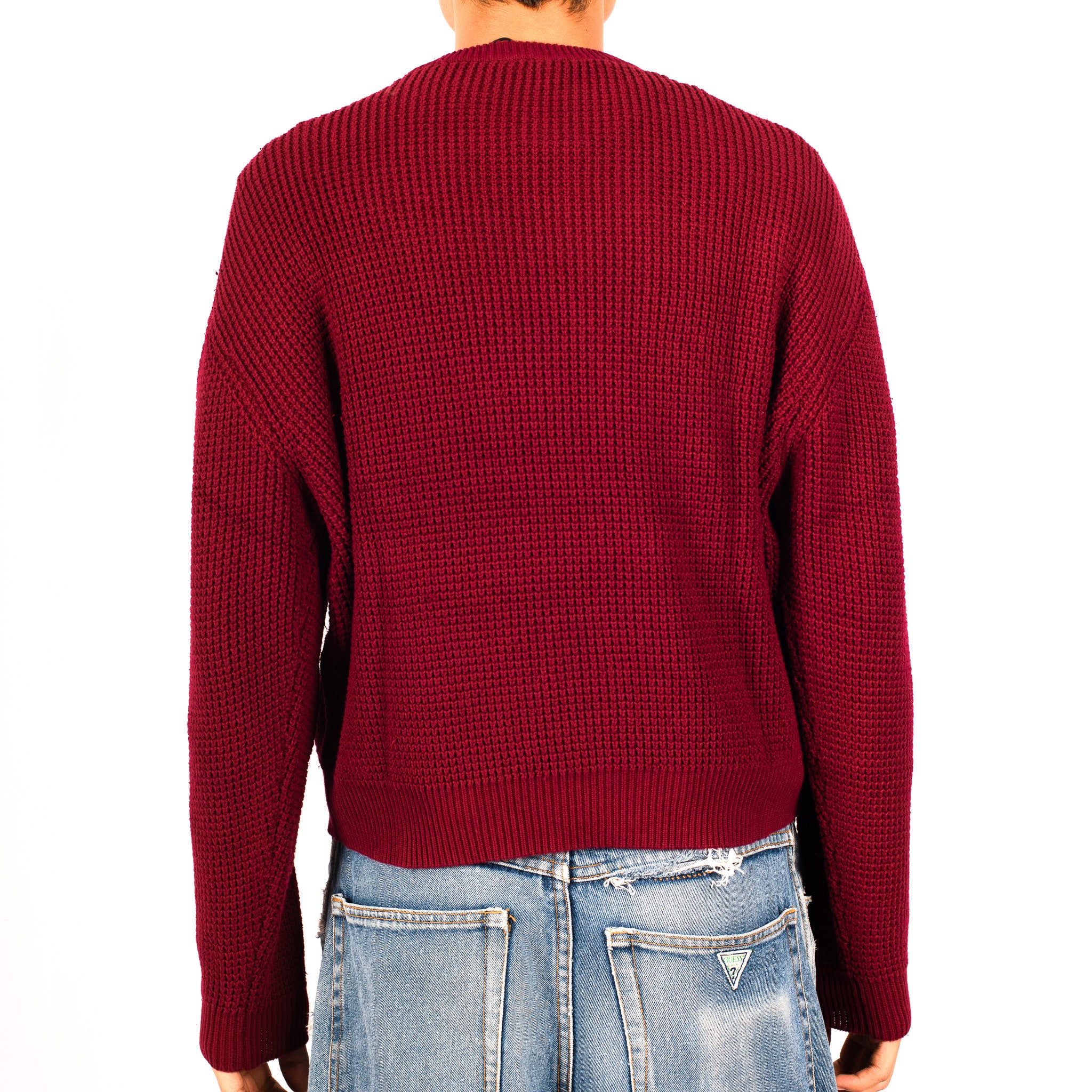 Pass~Port 'Organic Cotton Waffle Knit Sweater' Sweater (Maroon)