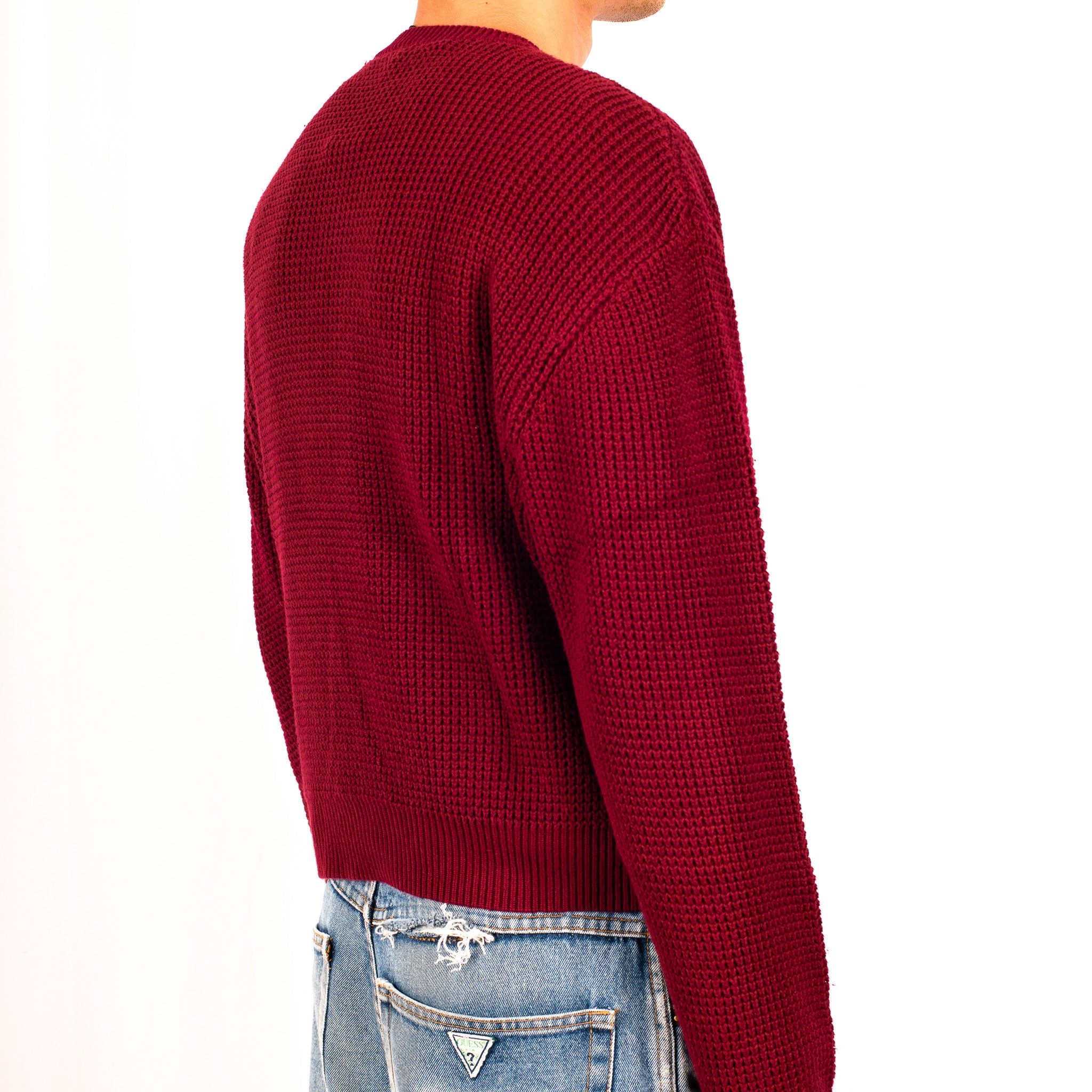 Pass~Port 'Organic Cotton Waffle Knit Sweater' Sweater (Maroon)