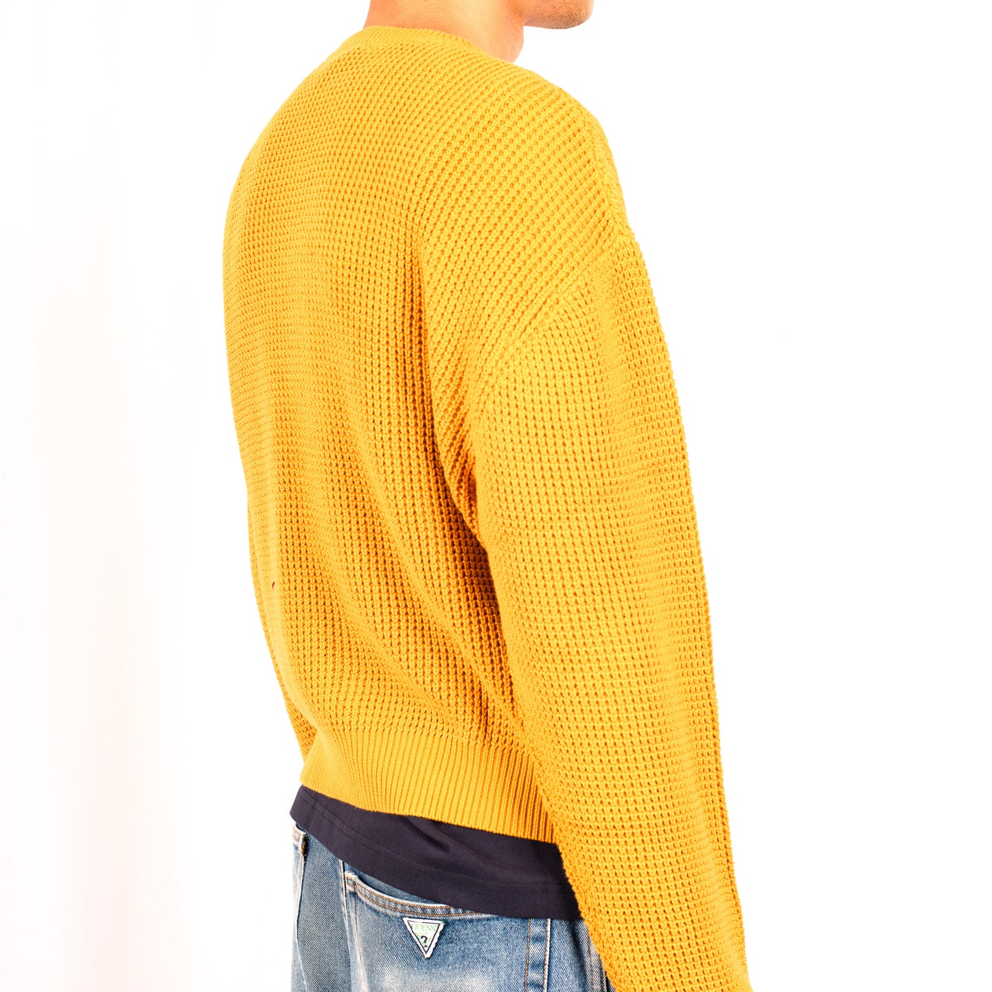 Pass~Port: Organic Cotton Waffle Knit Sweater (MARIGOLD)