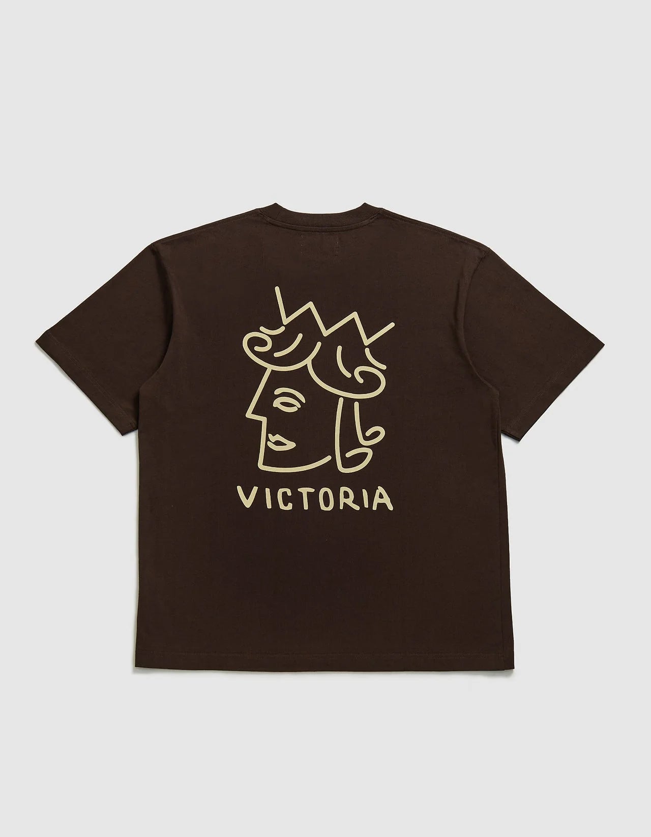 VICTORIA 'Queenhead Logo' T-Shirt (Brown)