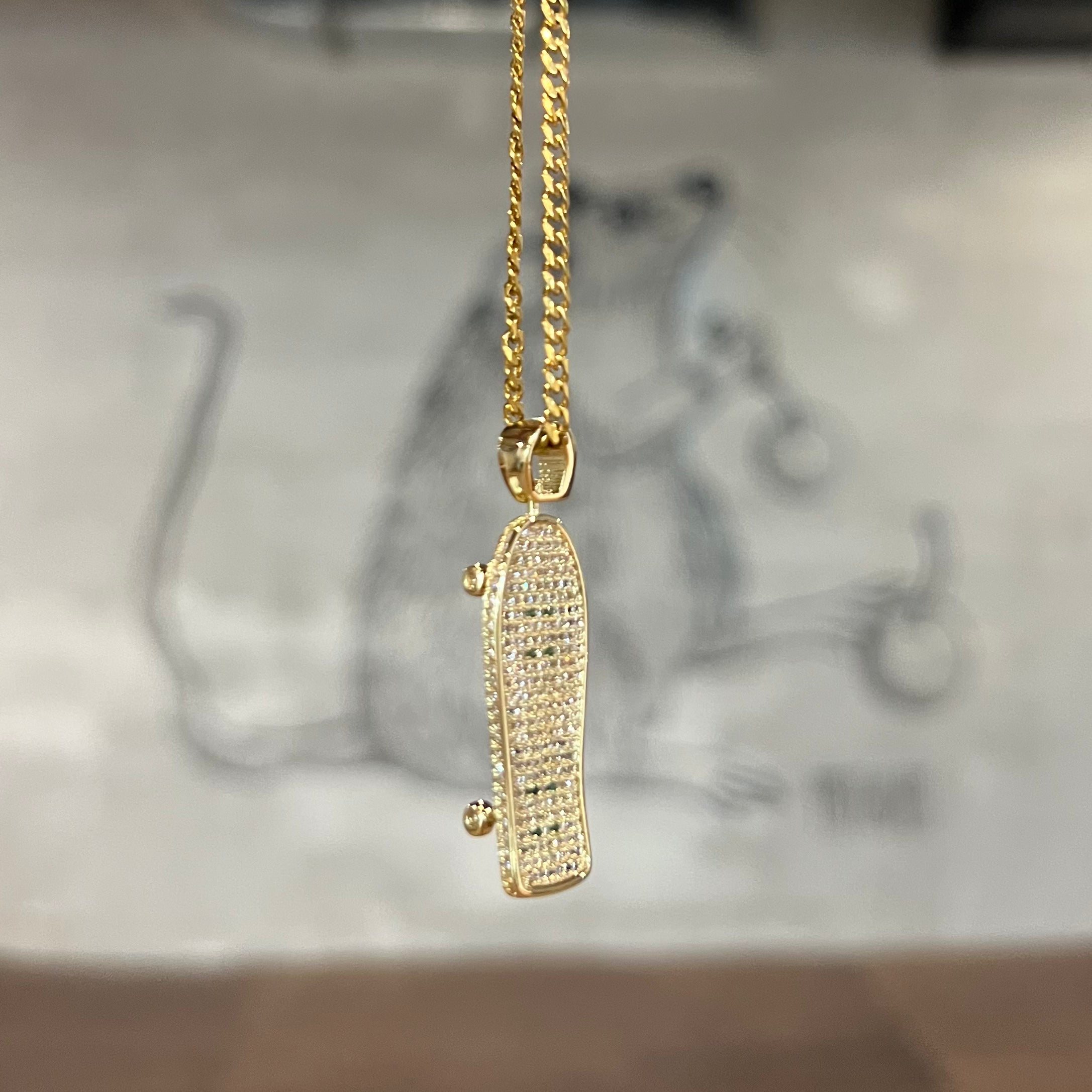 Manneq 'Iced Out Old Skool' Necklace (Gold)