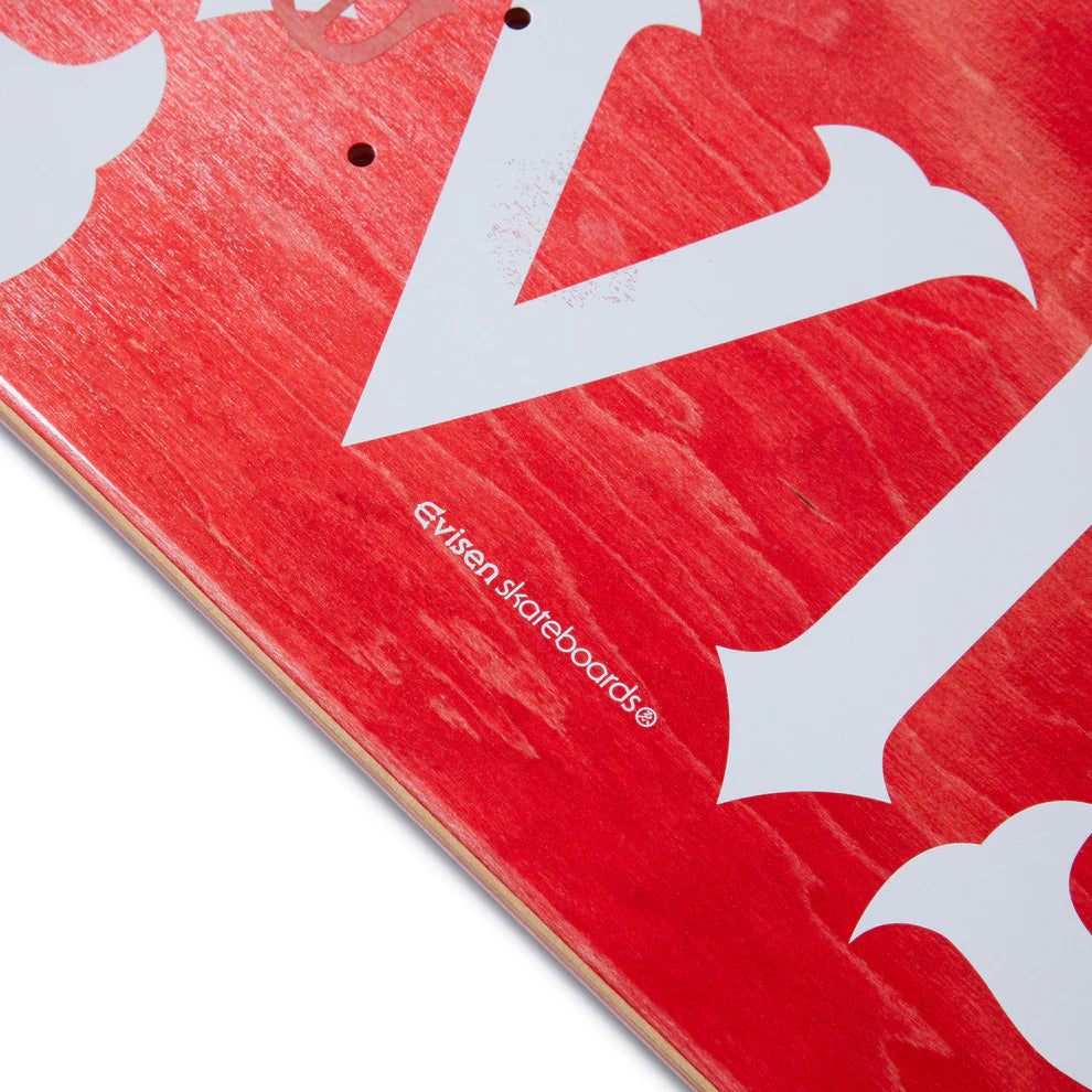 Evisen 8.5" 'Evi-Logo' Deck (White/Red)