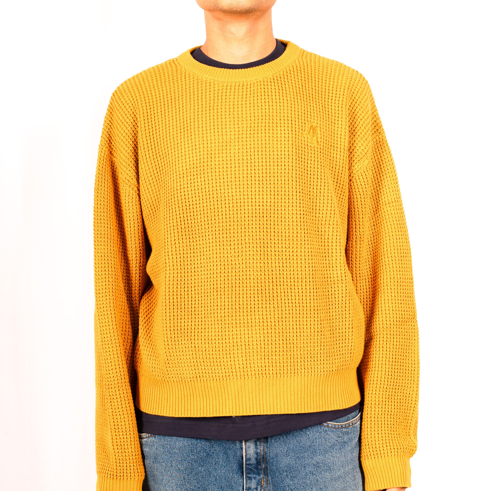 Pass~Port 'Organic Cotton Waffle Knit' Sweater (Marigold)