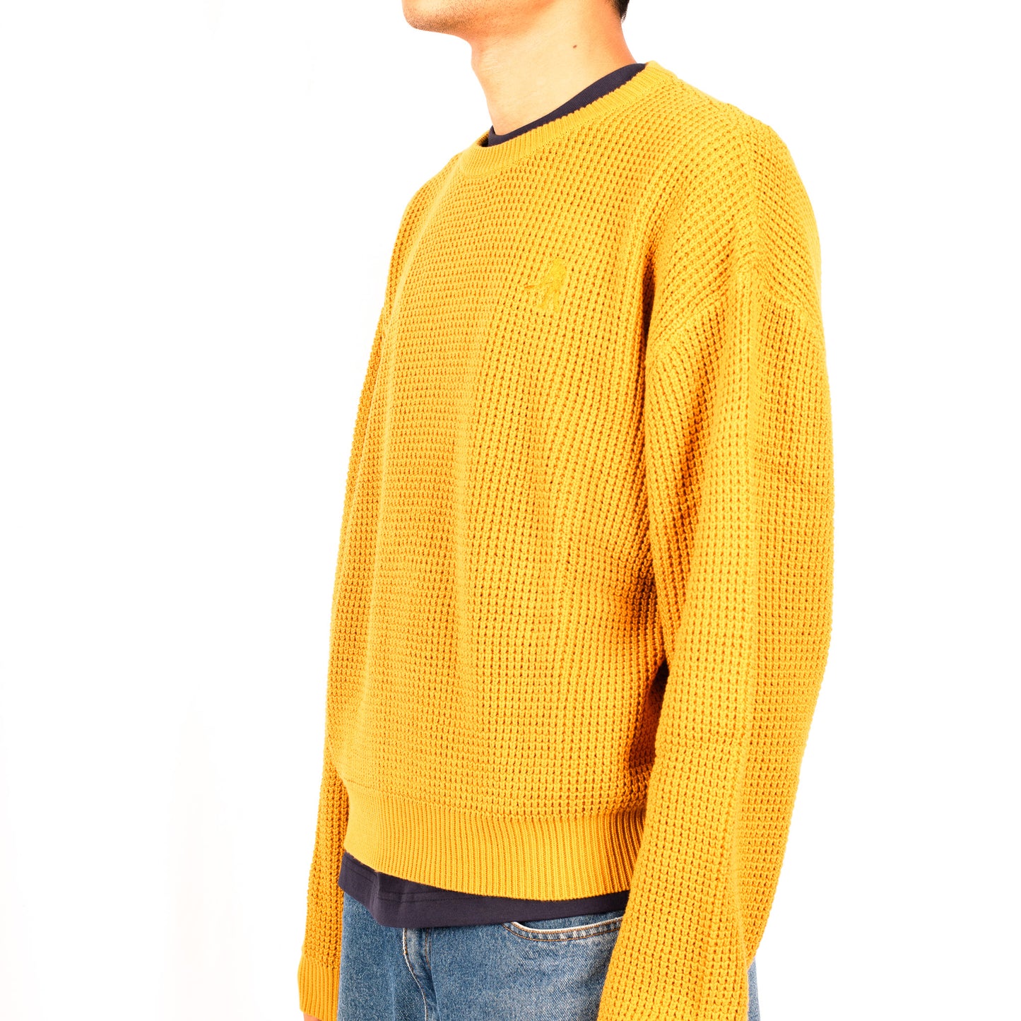 Pass~Port 'Organic Cotton Waffle Knit' Sweater (Marigold)
