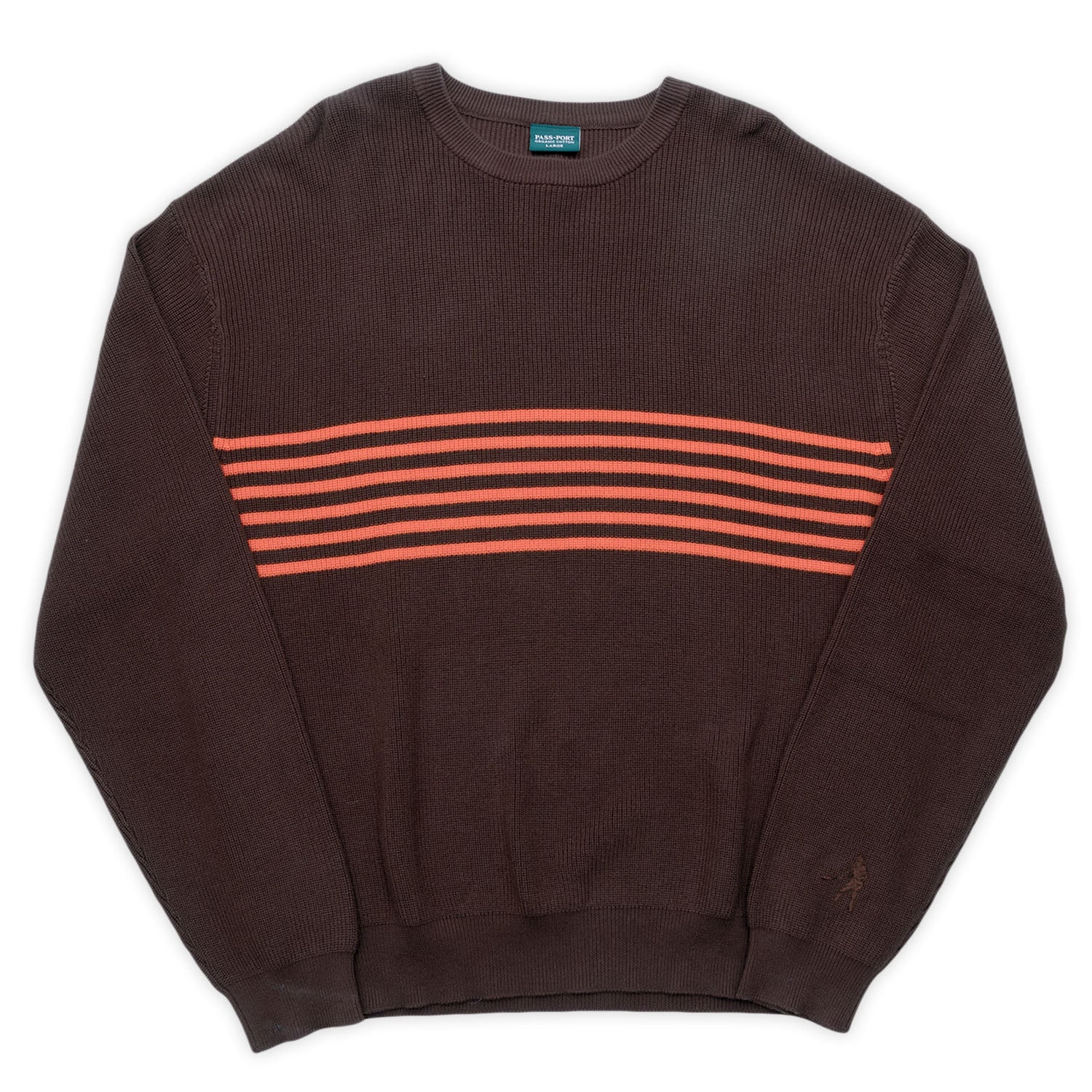 Pass~Port 'Organic Cotton Stripe Knit' Sweater (Choc/Orange)