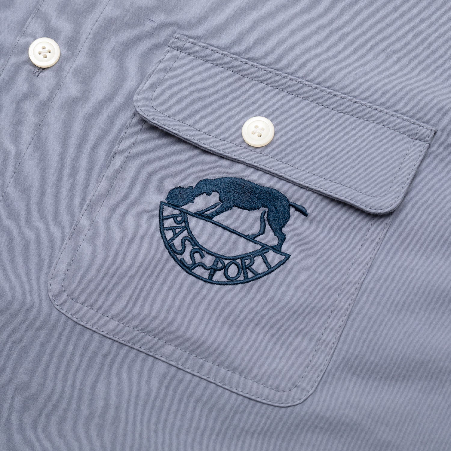 Pass~Port 'Fretworks Vineyard' Long-Sleeve Shirt (Steel Blue)