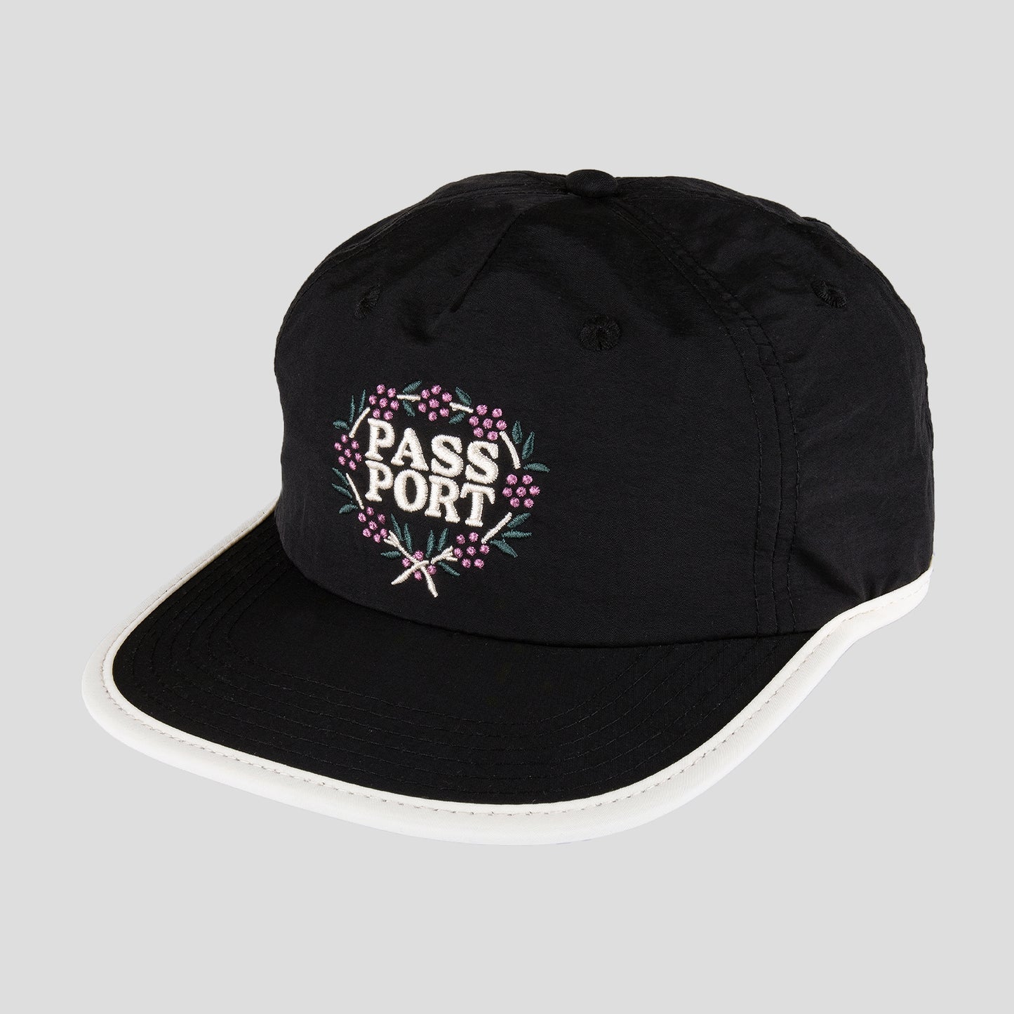 Pass~Port: Wattle RPET Workers Cap (BLACK/OFFWHITE)