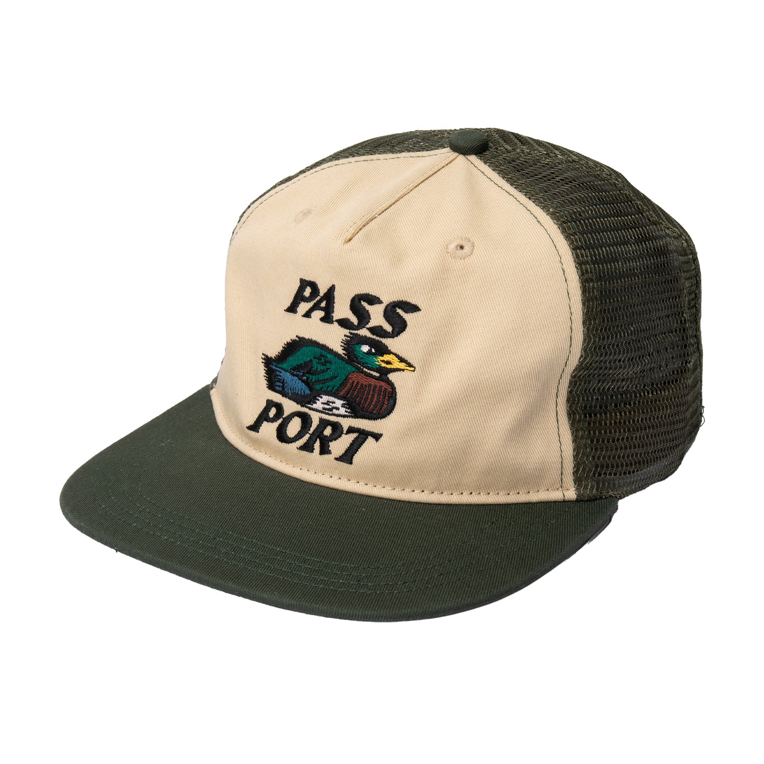 Pass~Port 'Fast Duck Workers' Trucker Cap (Cream/Elm)