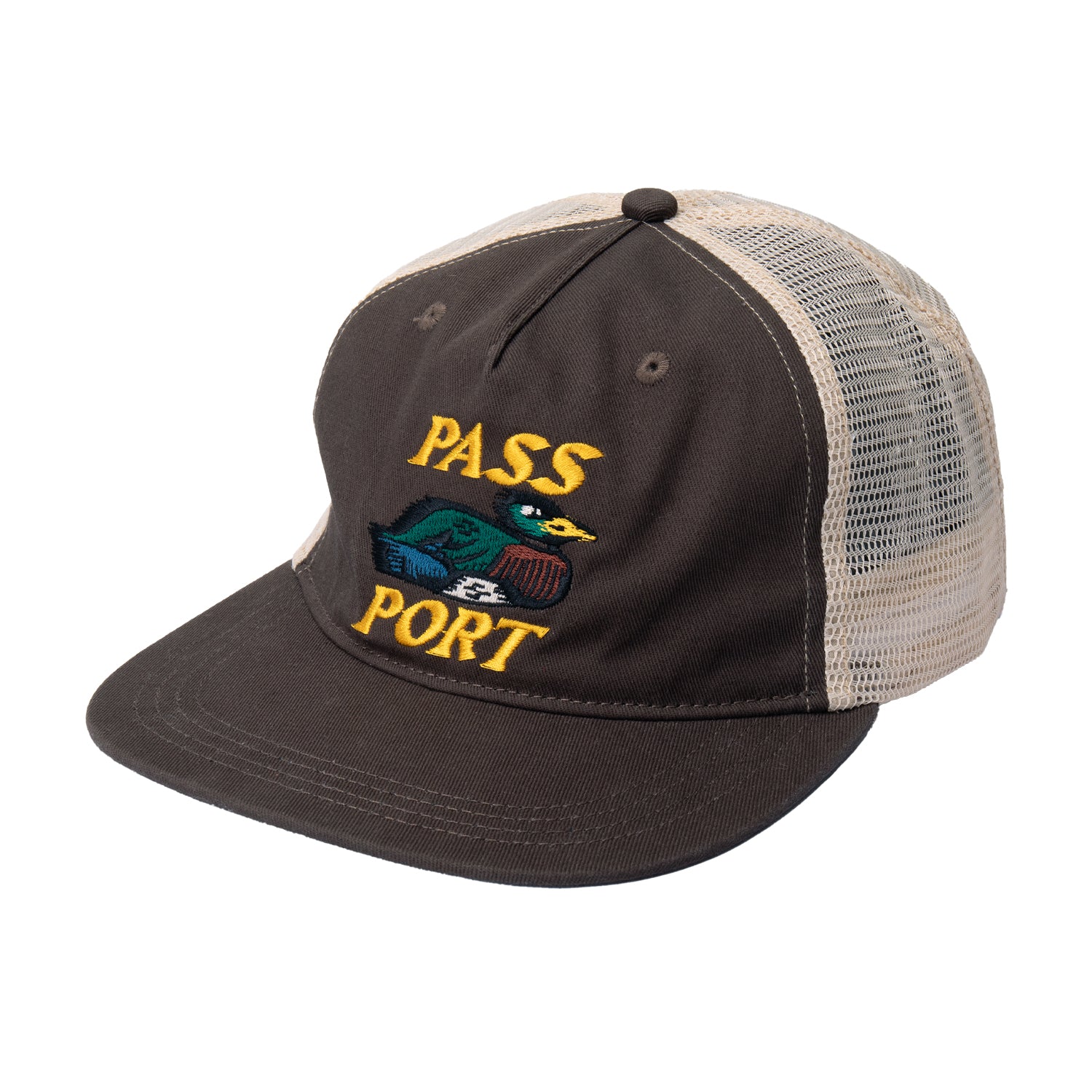 Pass~Port 'Fast Duck Workers' Trucker Cap (Bark/Elm)