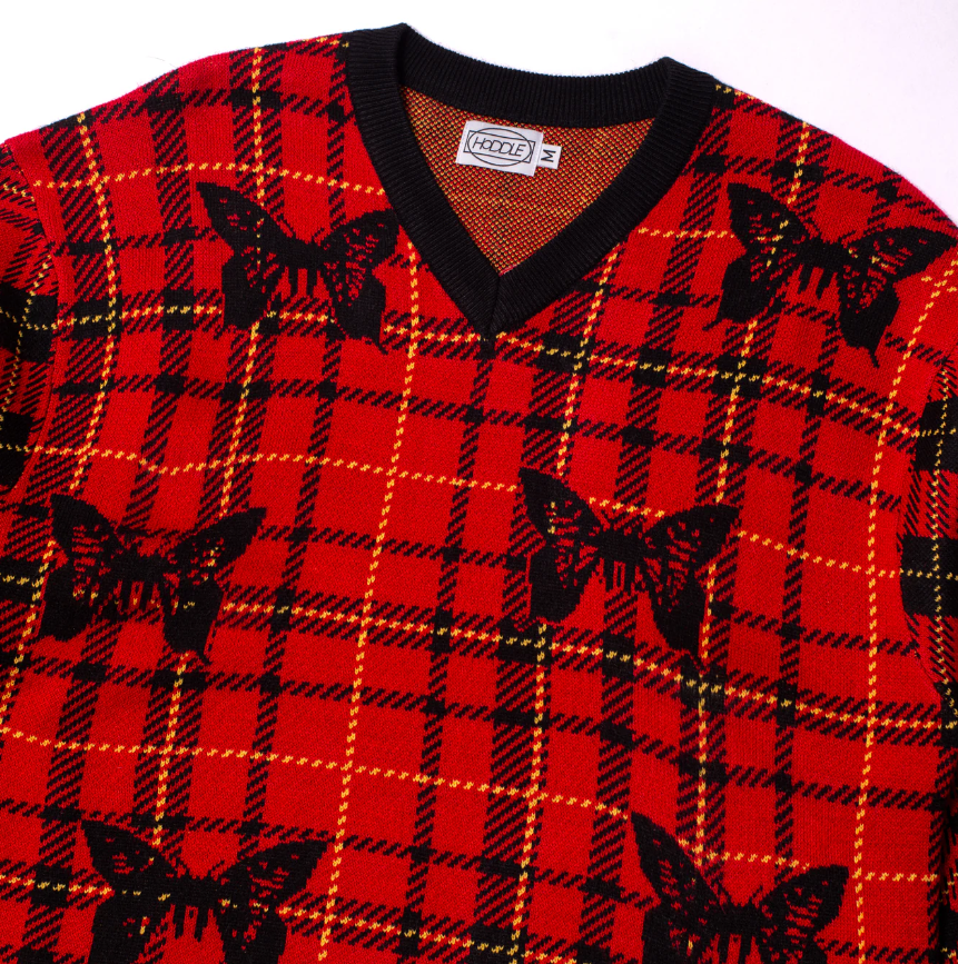 Hoddle Skateboards 'Butterfly' Plaid Knit