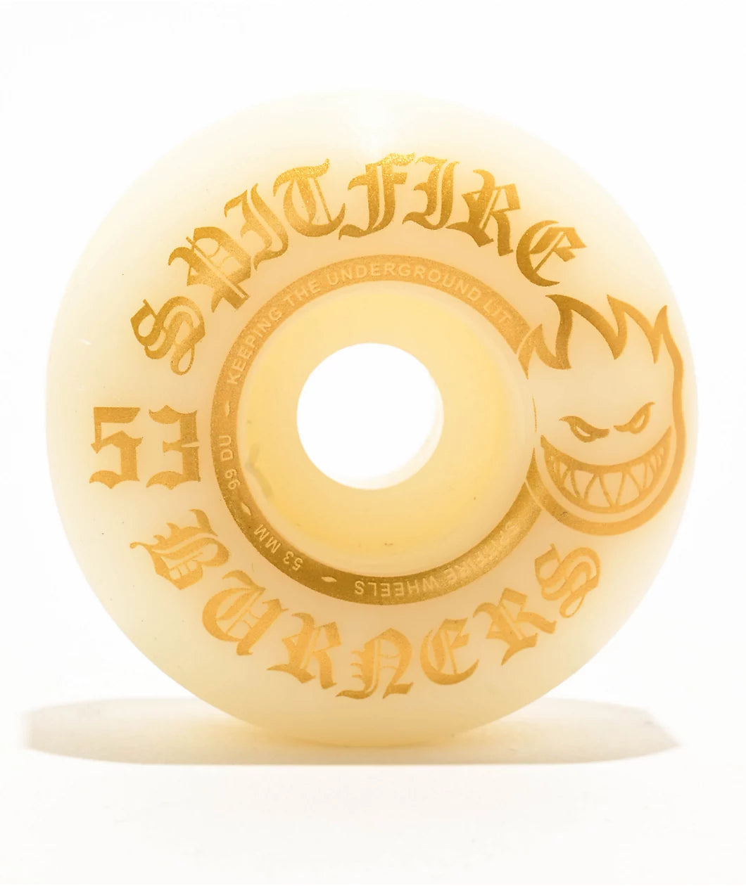 Spitfire Burner White & Gold 53mm 99a Skateboard Wheels
