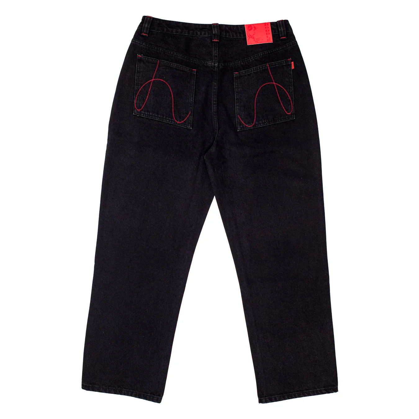 HODDLE SONAS JEANS - BLACK / RED CONTRAST STITCH