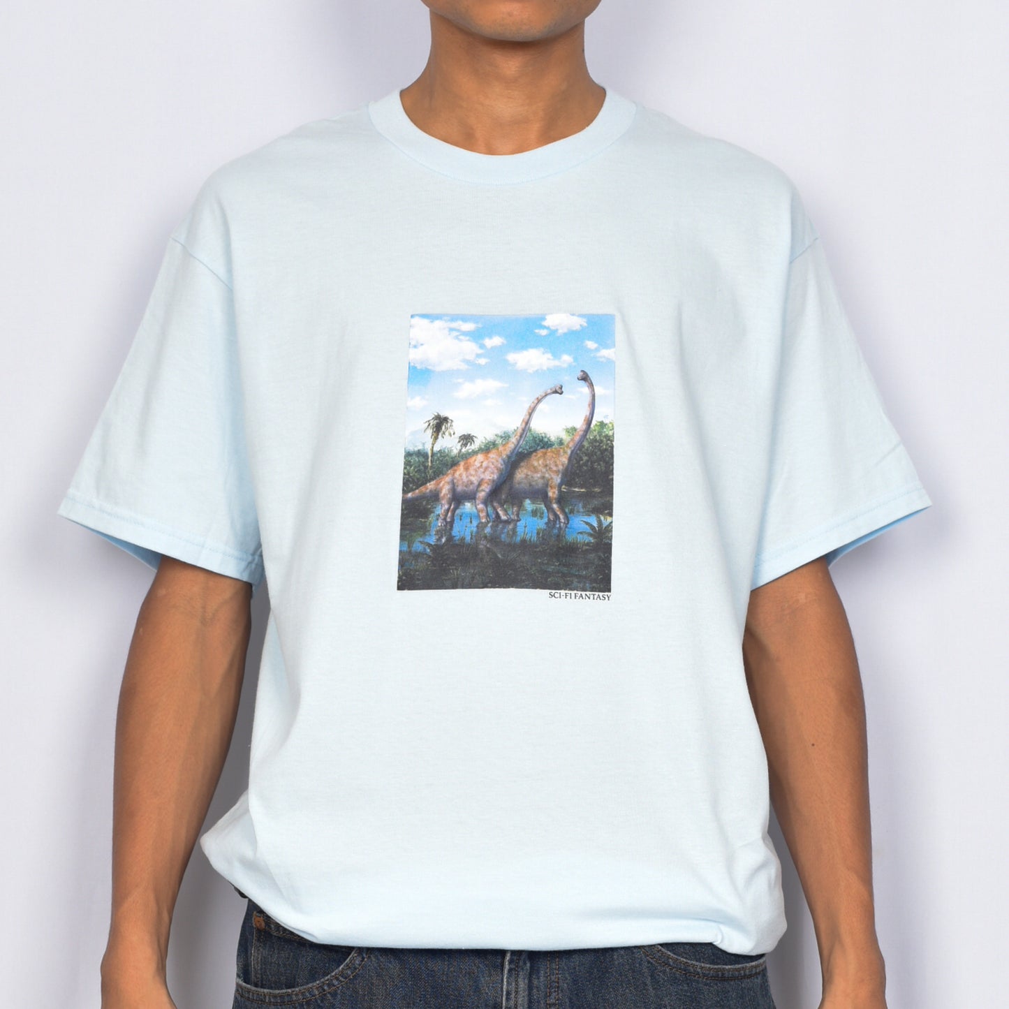 Sci-Fi Fantasy "Dino" T-Shirt (Chambray)