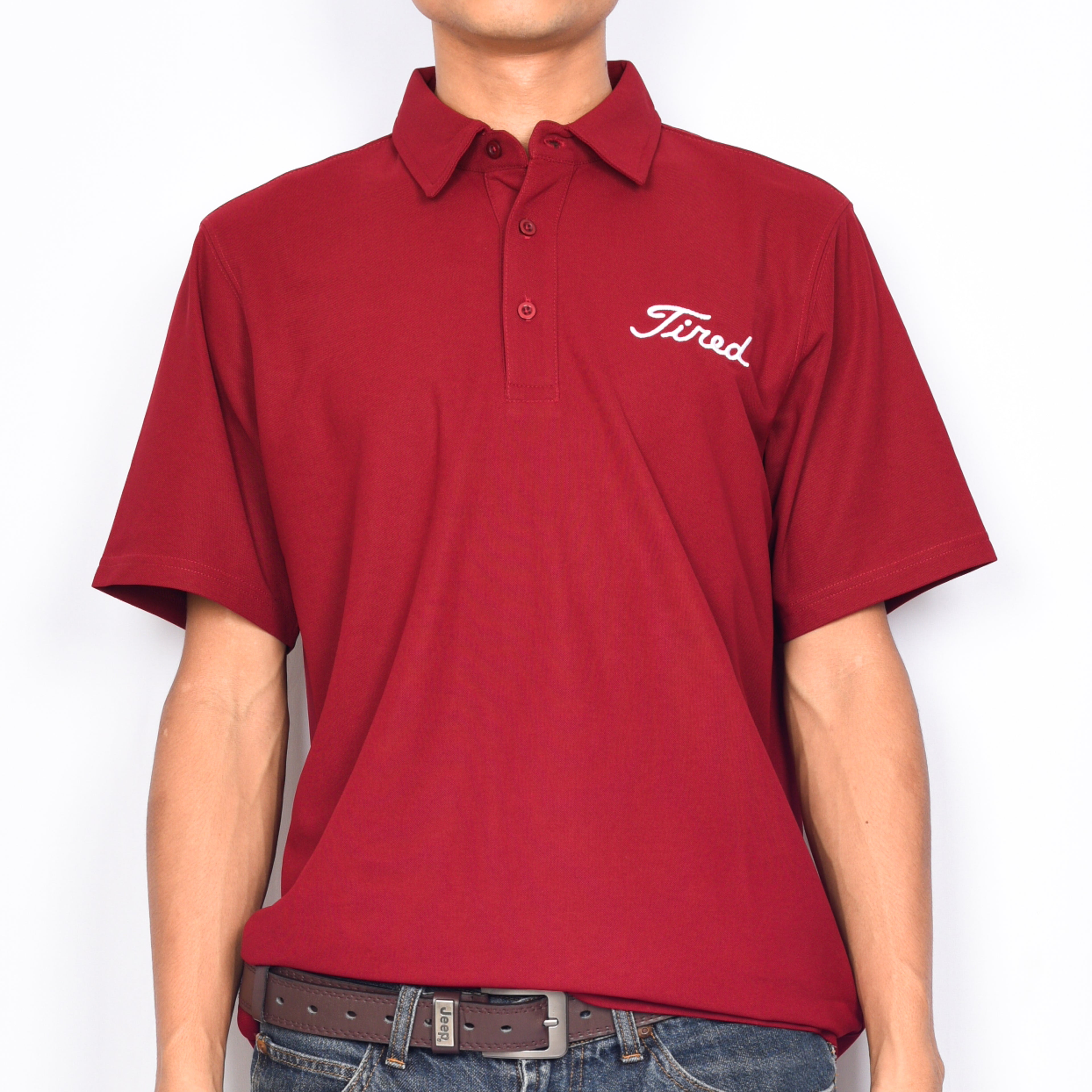 Tired Skateboards 'Golf' Polo (Burgundy)