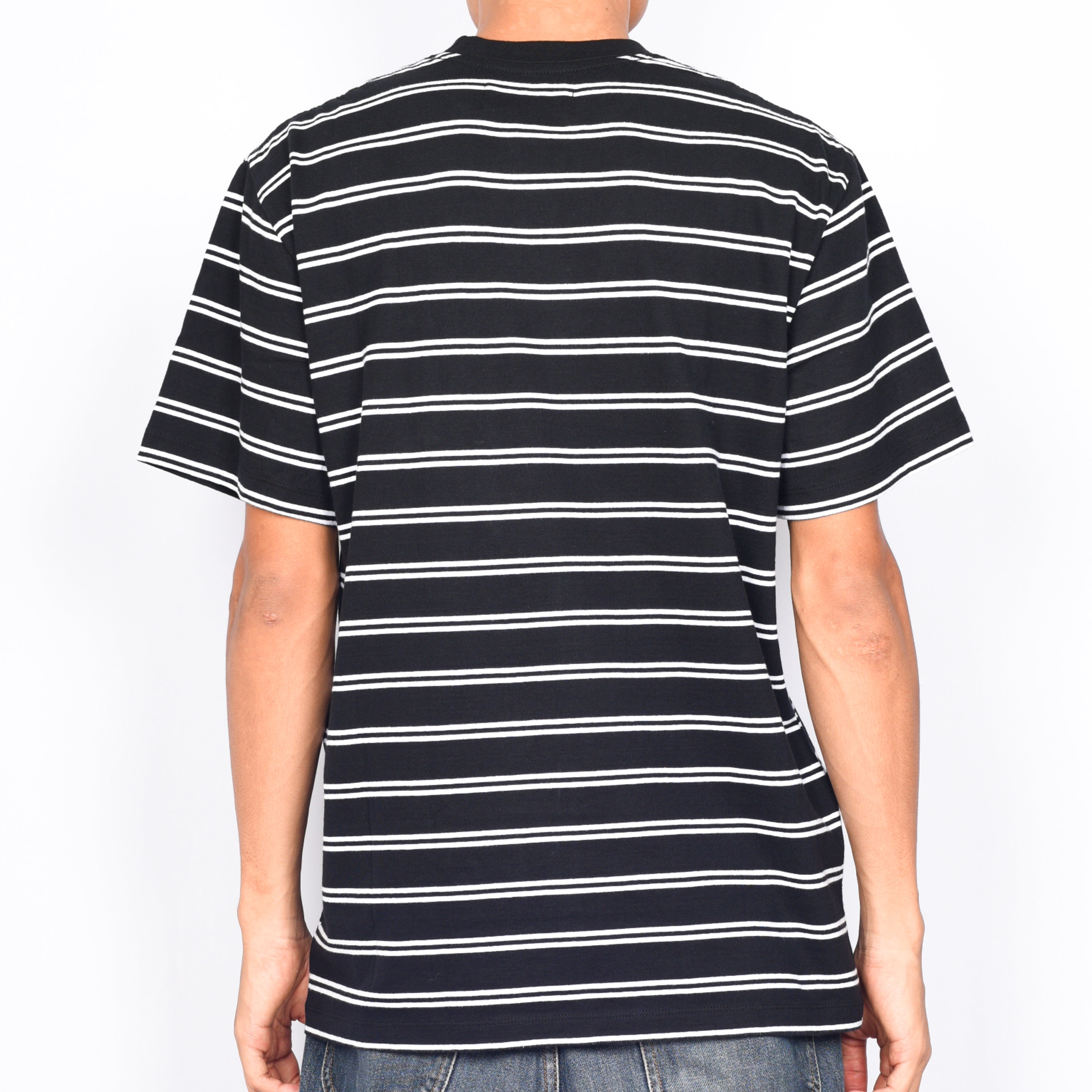 Tired Skateboards 'Stamped Stripe Pocket' T-Shirt (Black)