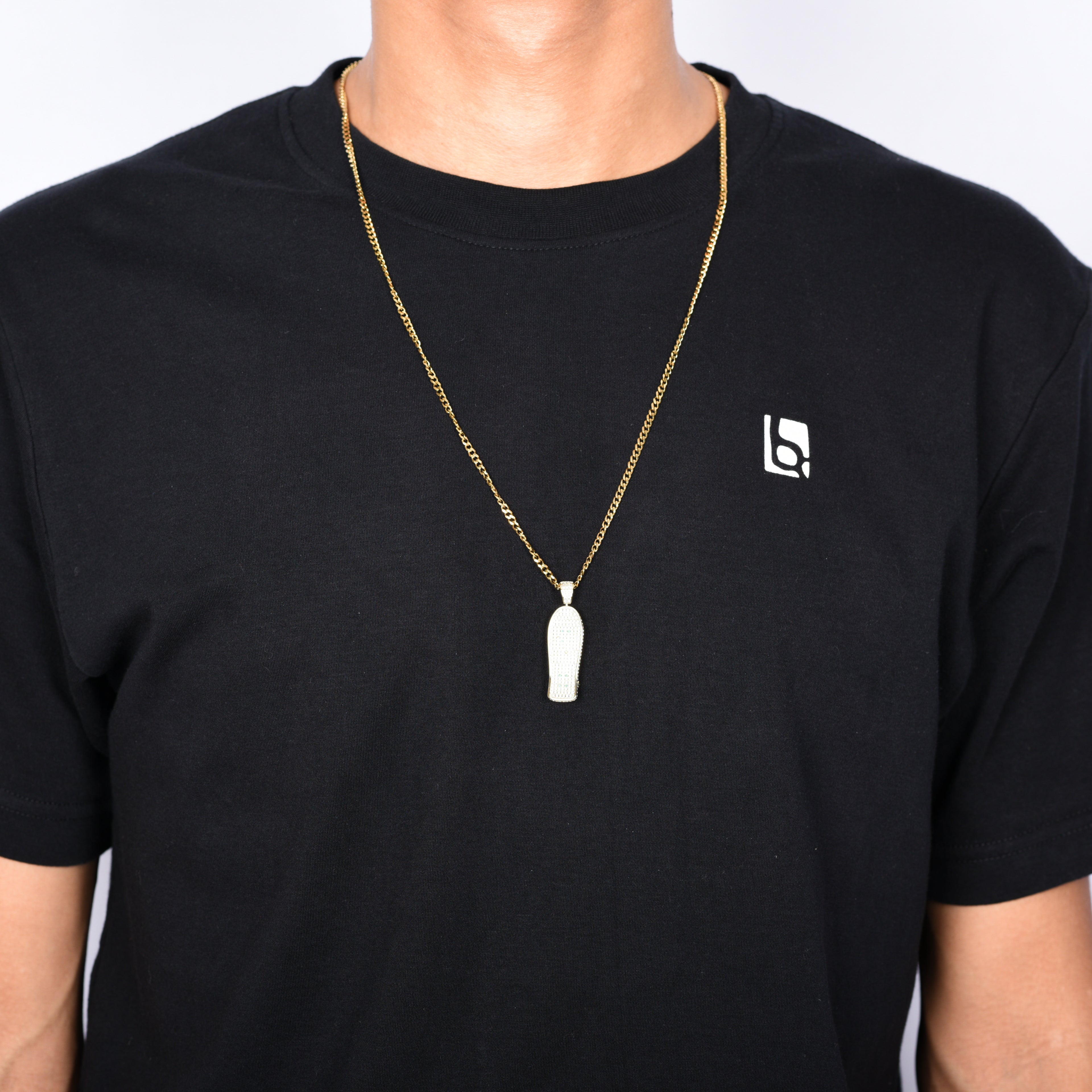Manneq 'Iced Out Old Skool' Necklace (Gold)
