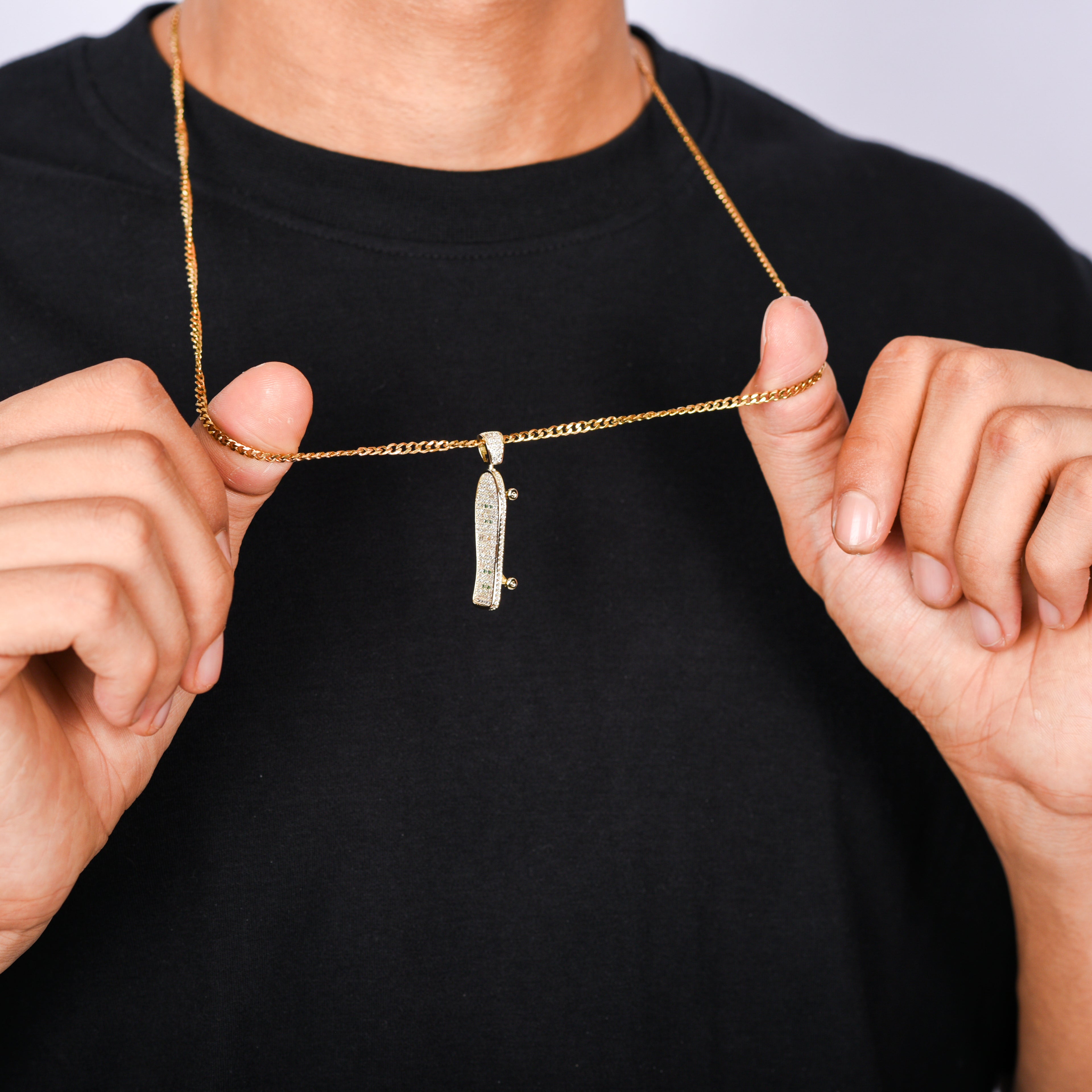 Manneq 'Iced Out Old Skool' Necklace (Gold)