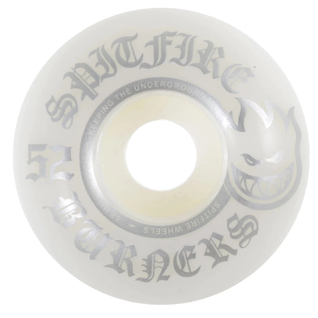 Spitfire Burner Silver 52mm/99a Skateboarding Wheels