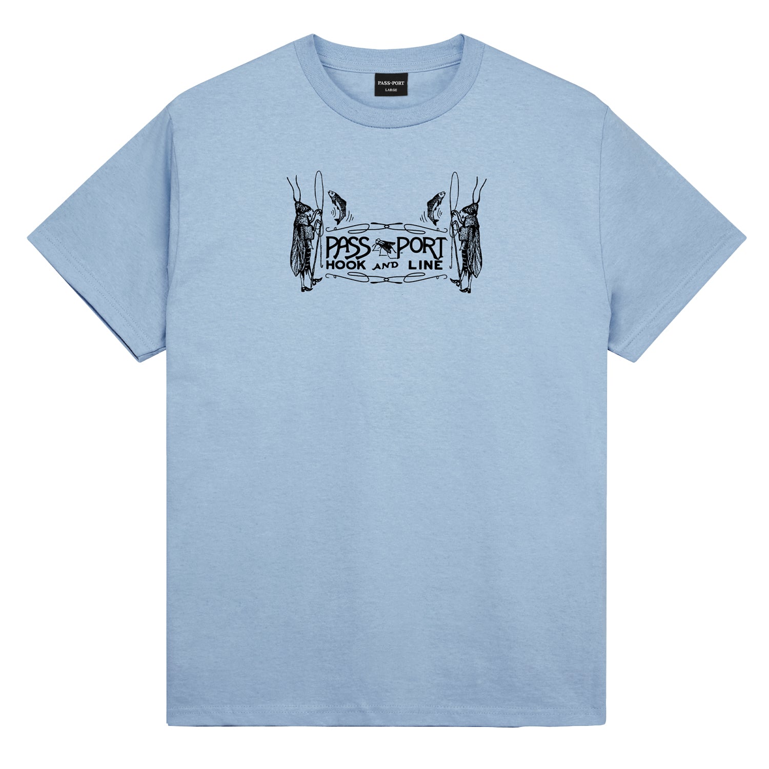 Pass~Port 'Hook & Line' T-Shirt (Stonewash Blue)