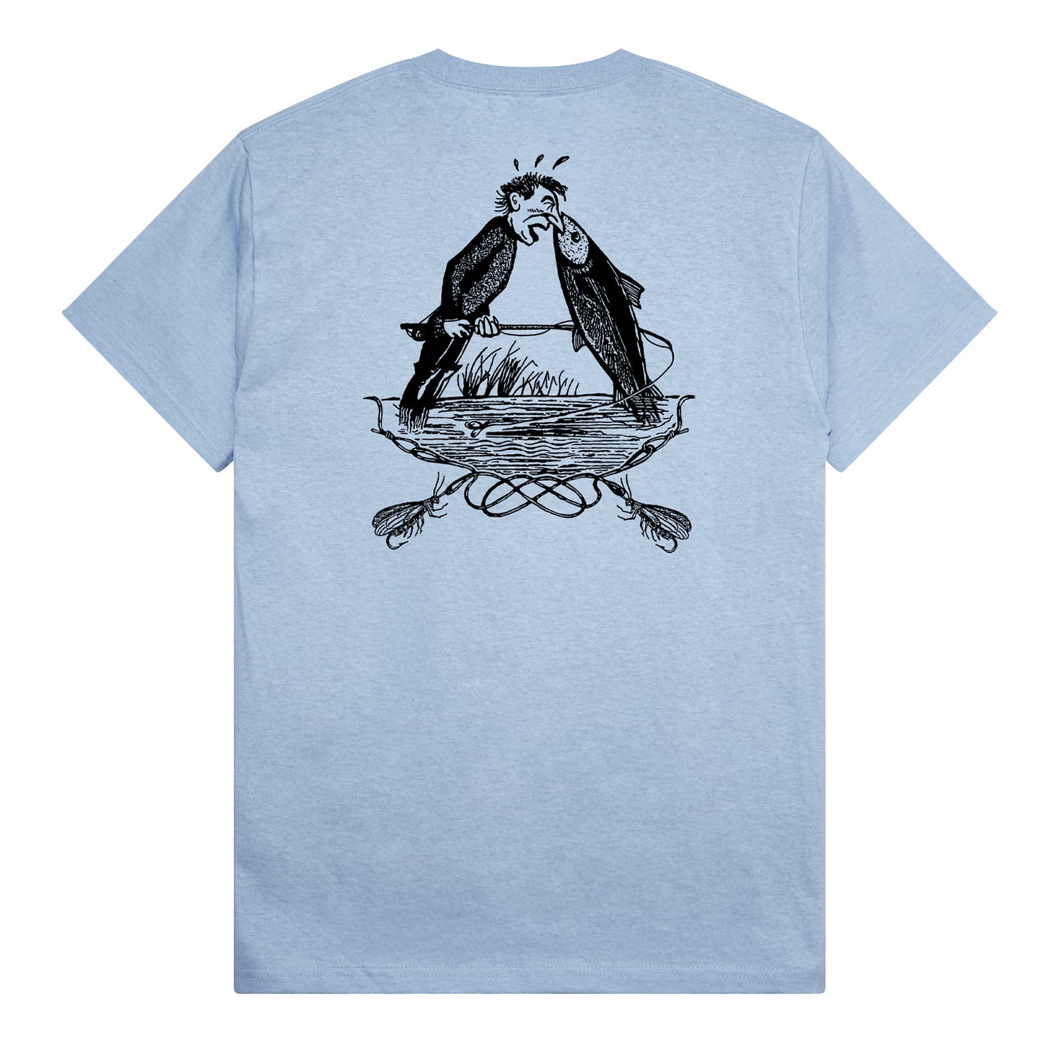 Pass~Port 'Hook & Line' T-Shirt (Stonewash Blue)