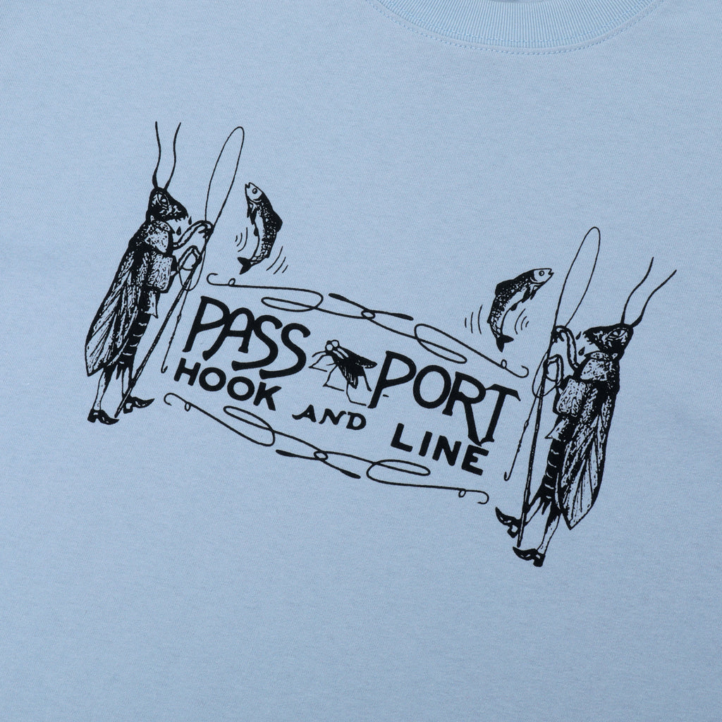 Pass~Port 'Hook & Line' T-Shirt (Stonewash Blue)
