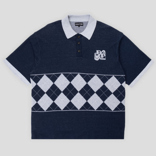 Pass~Port: Tilde Stamp Knit Polo (NAVY)