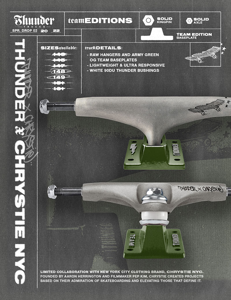 Thunder X Chrystie Nyc 148 Skateboarding Trucks