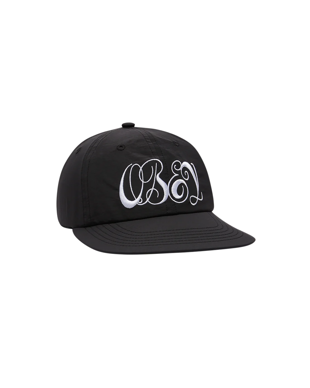 OBEY 'Script Nylon Strapback' Hat (Black)