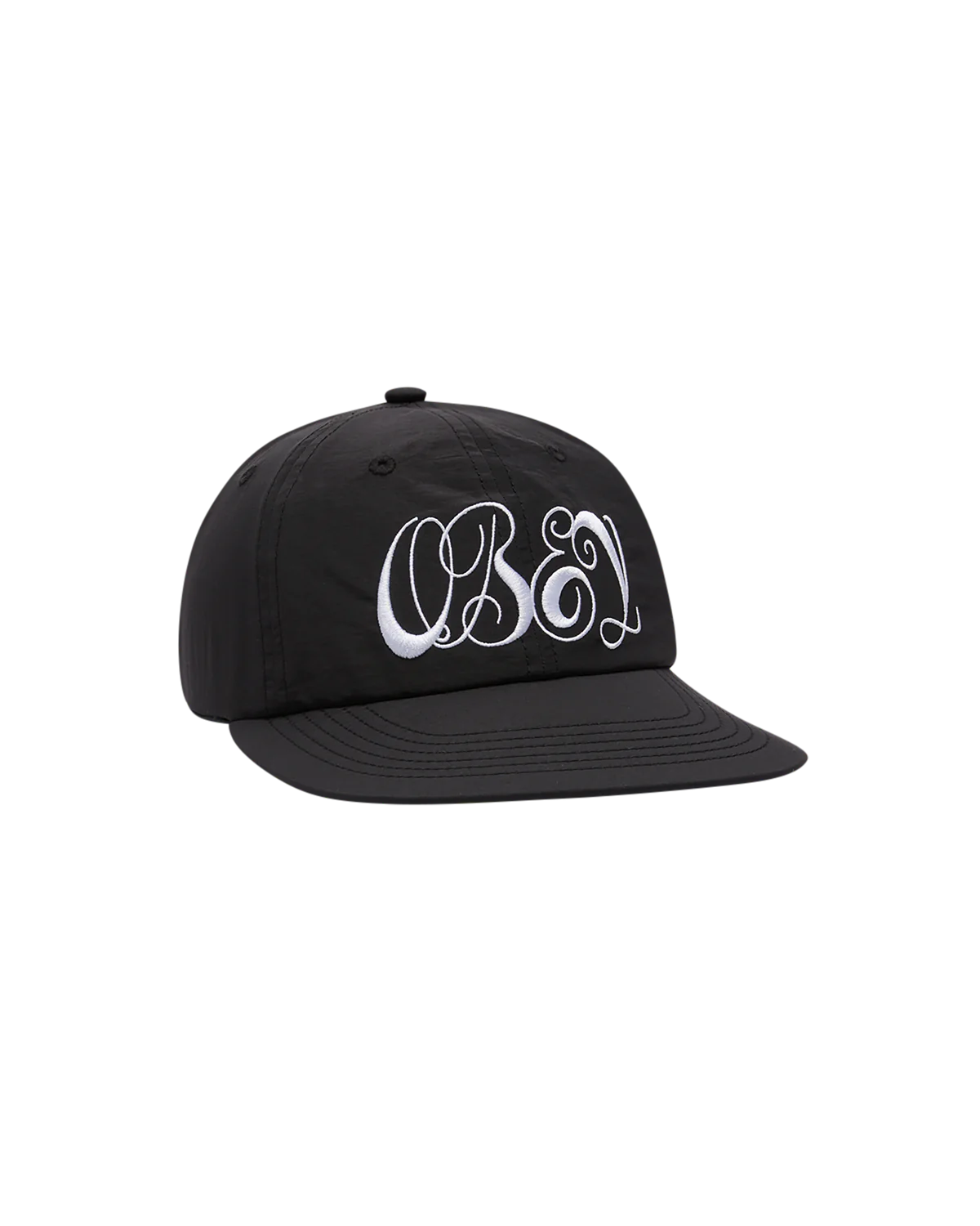 OBEY 'Script Nylon Strapback' Hat (Black)
