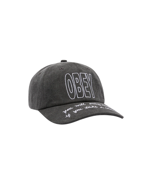 OBEY CHANCE PIGMENT VELCRO BACK (PIGMENT BLACK)