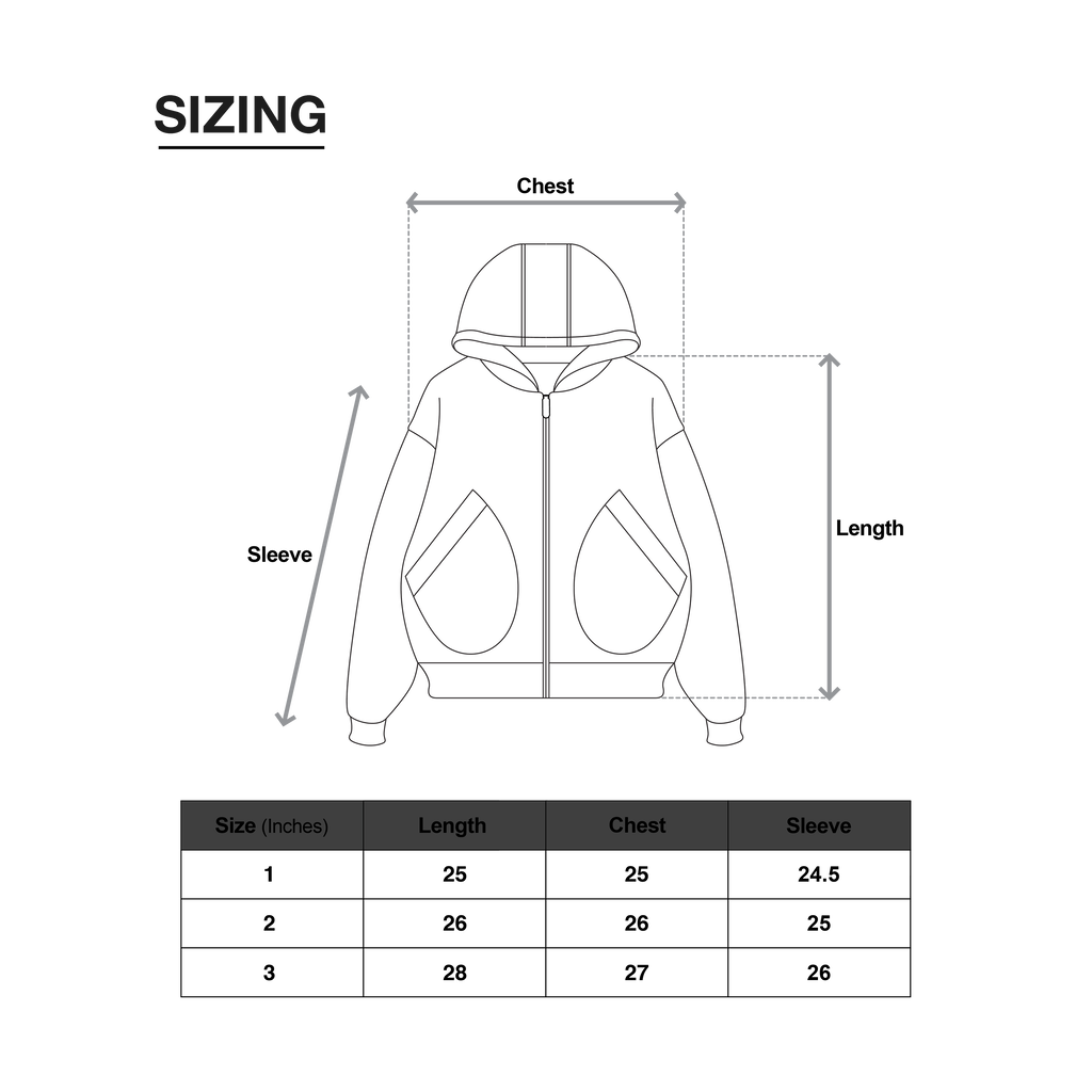 TY 'Creative War' Zip-Up Hoodie (Dusty Blue)